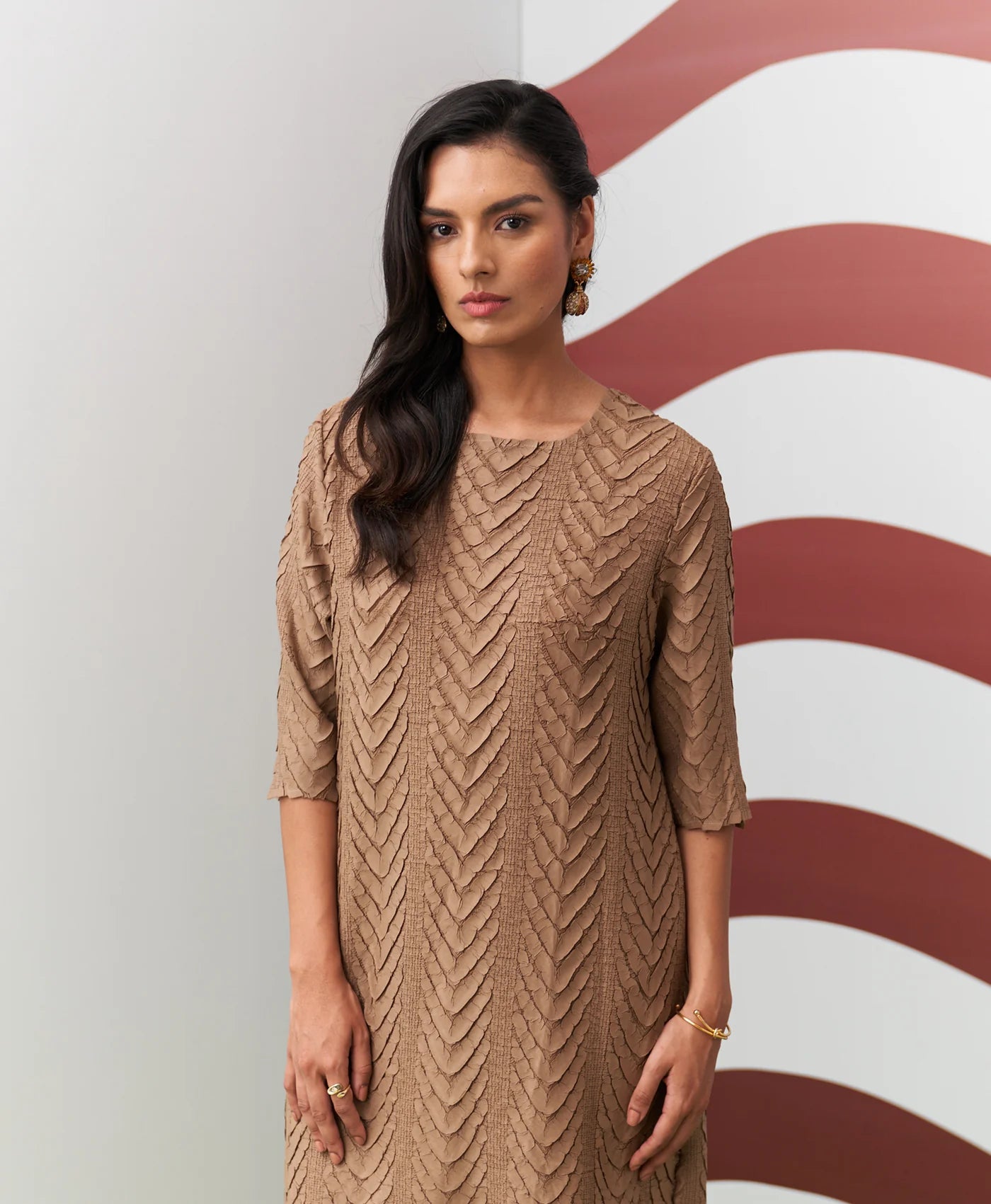 BEIGE AVANYA DRESS
