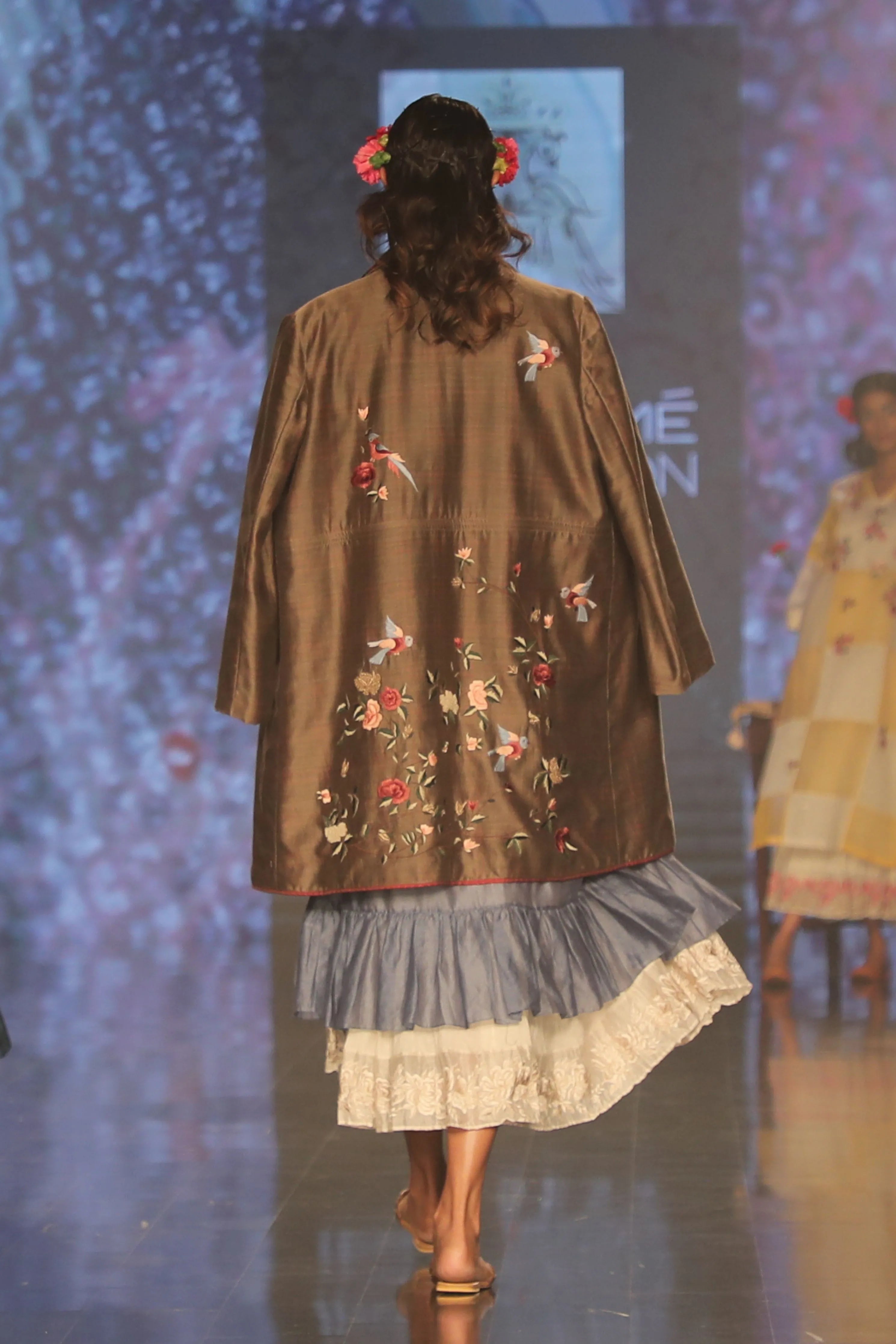 Grey Silk Chanderi Kurta Set