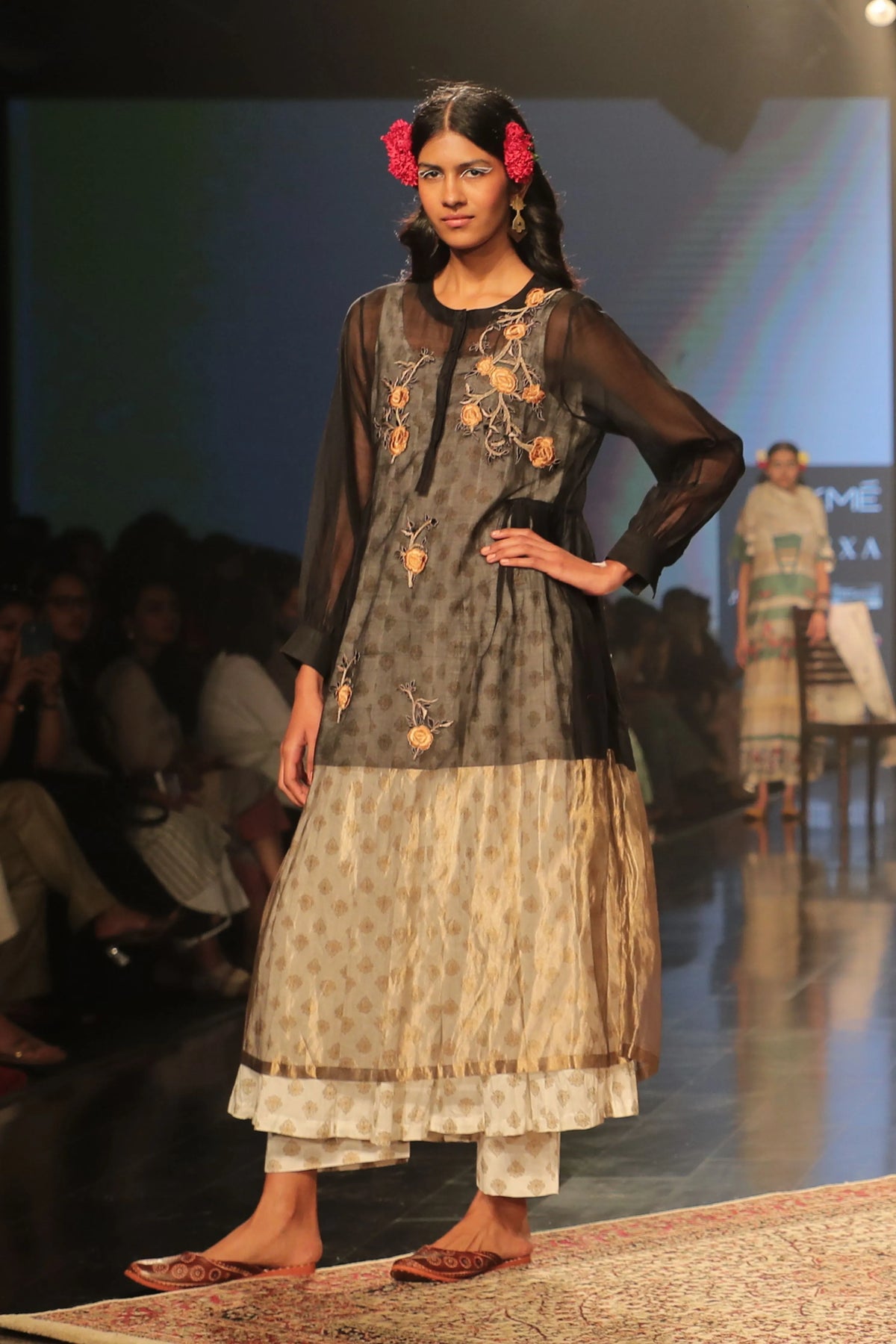 Black & Gold Kurta Set