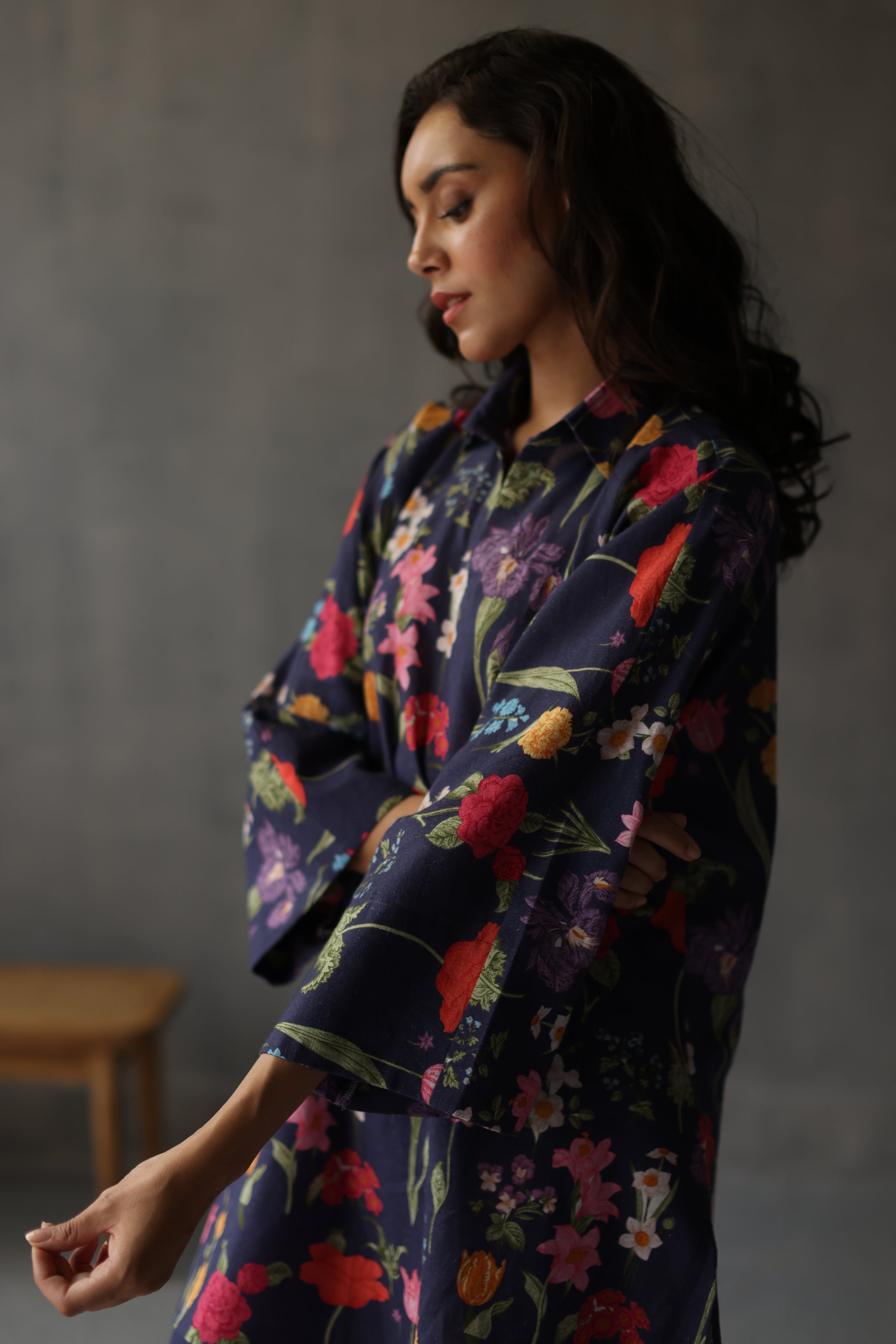 Primrose Kaftan Navy Blue