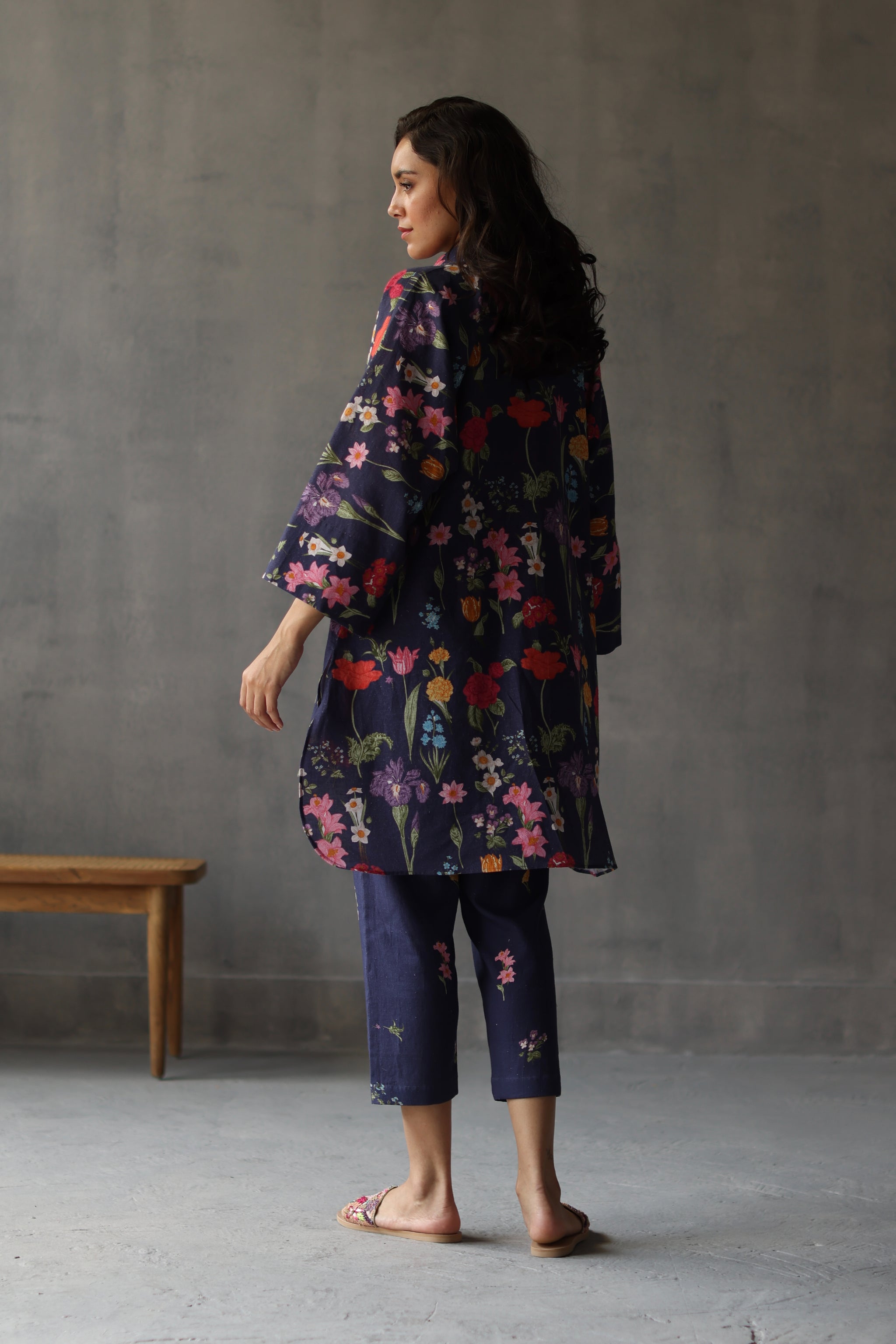 Primrose Kaftan Navy Blue