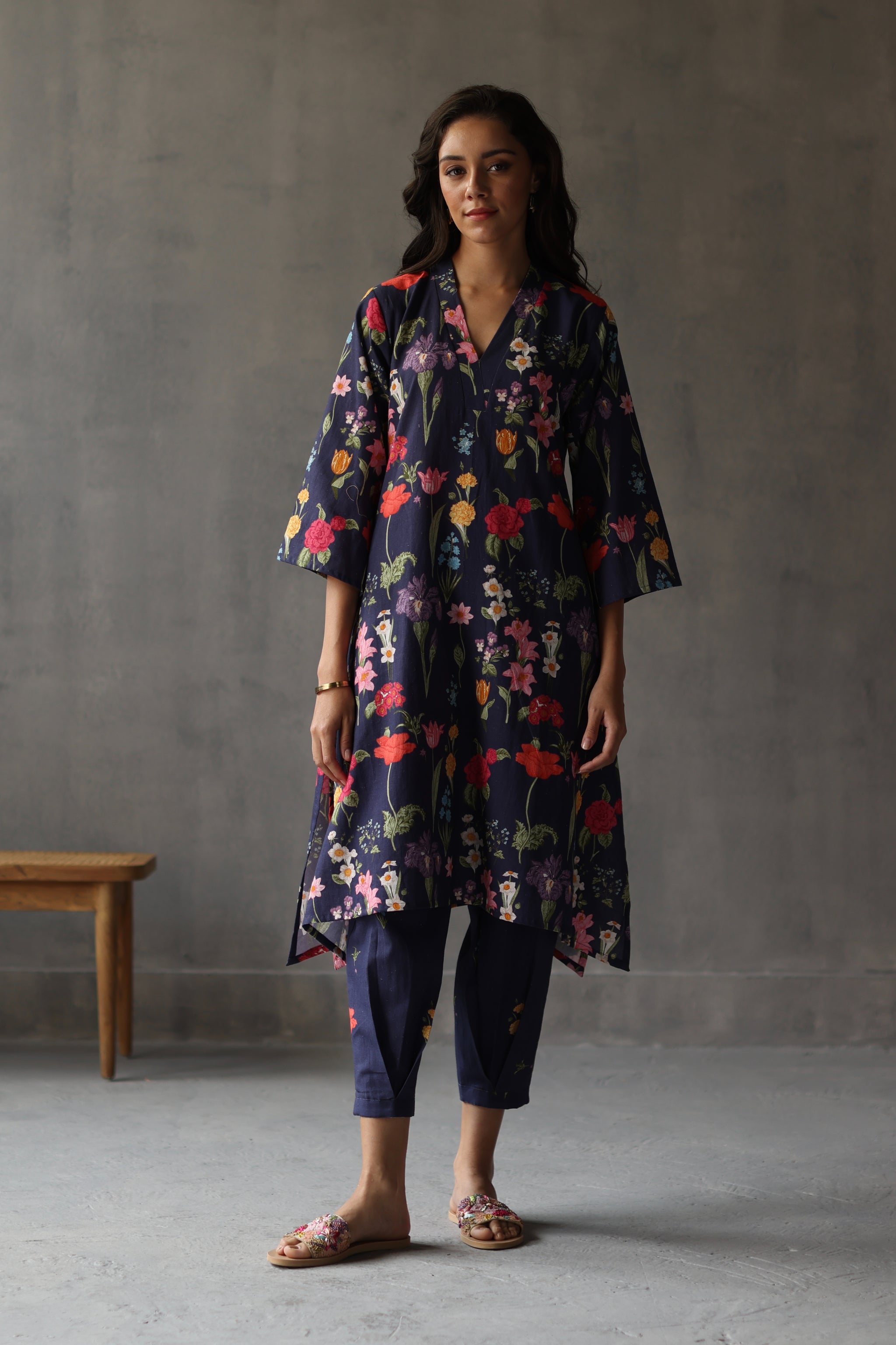 Primrose Kurta Set Navy Blue