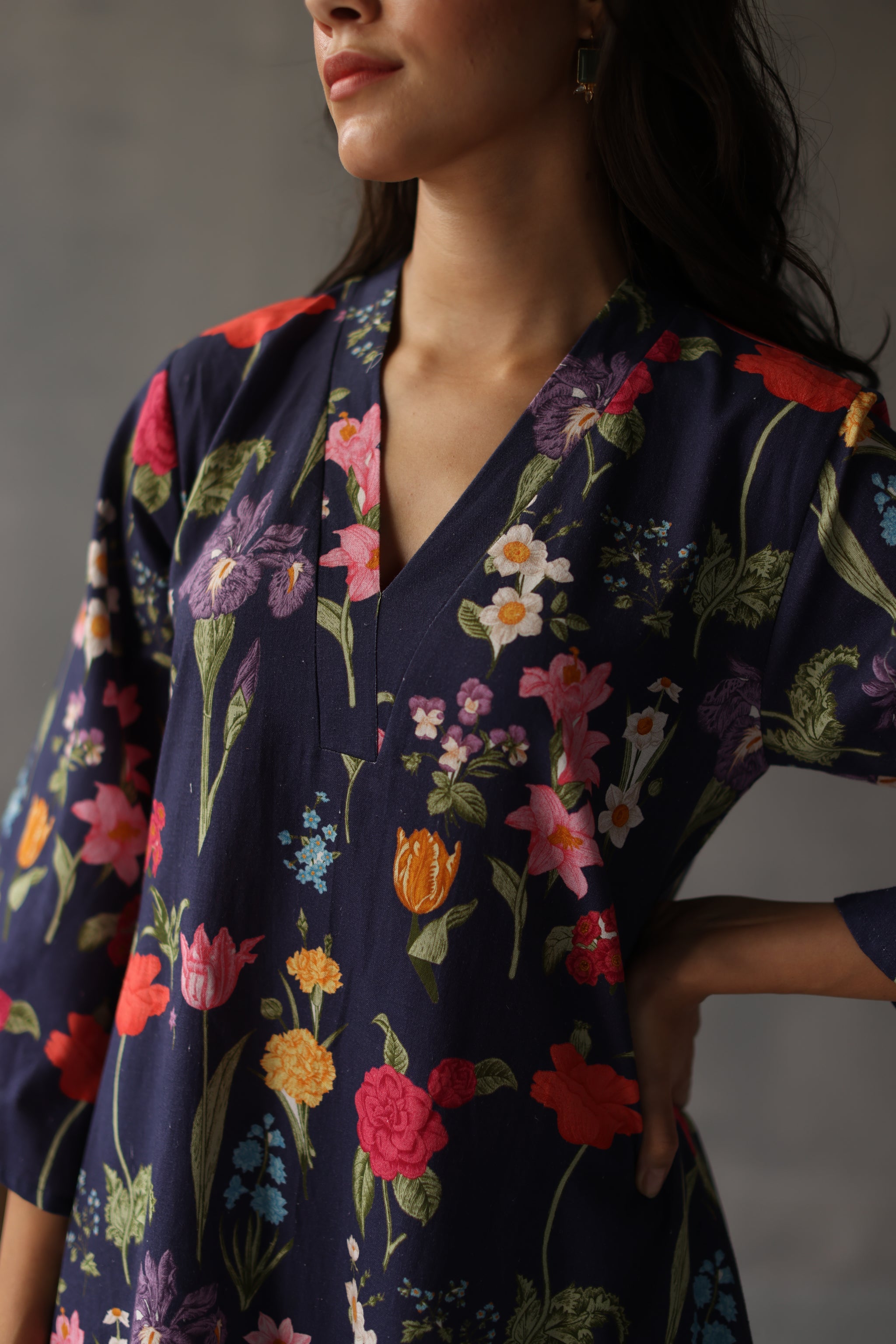 Primrose Kurta Set Navy Blue