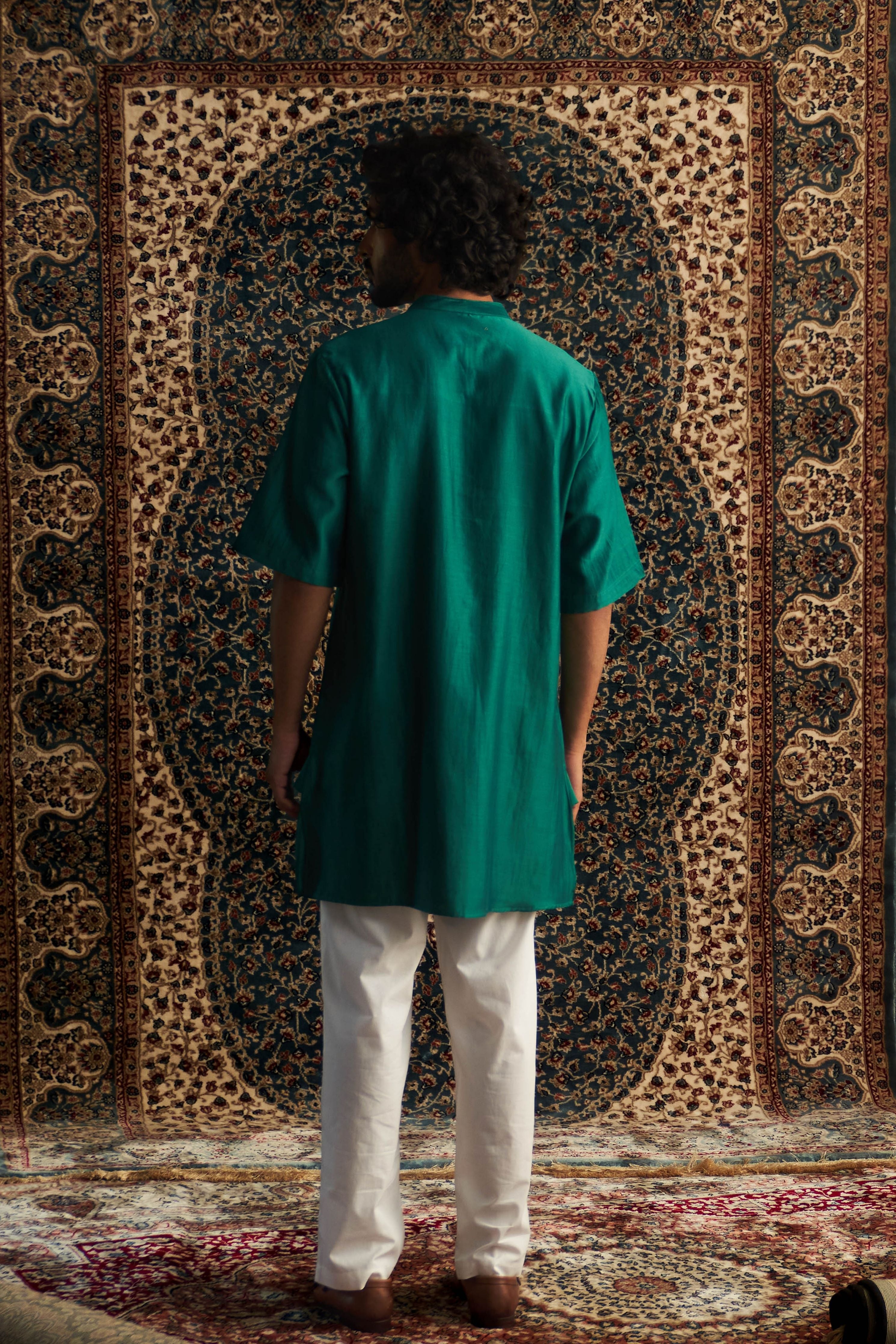 Emerald Green Short Kurta Set