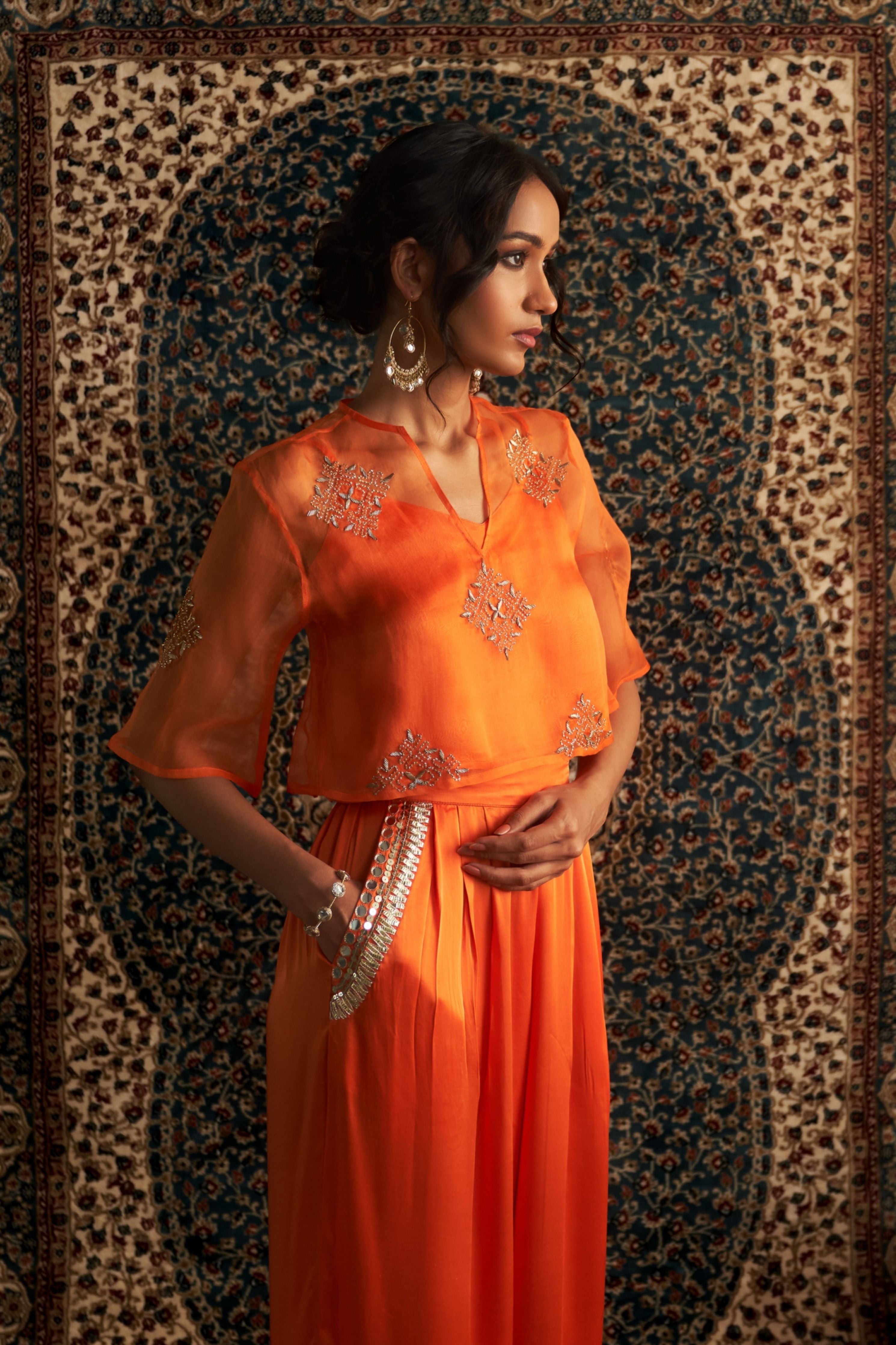 Saffron Embroidered coord Set