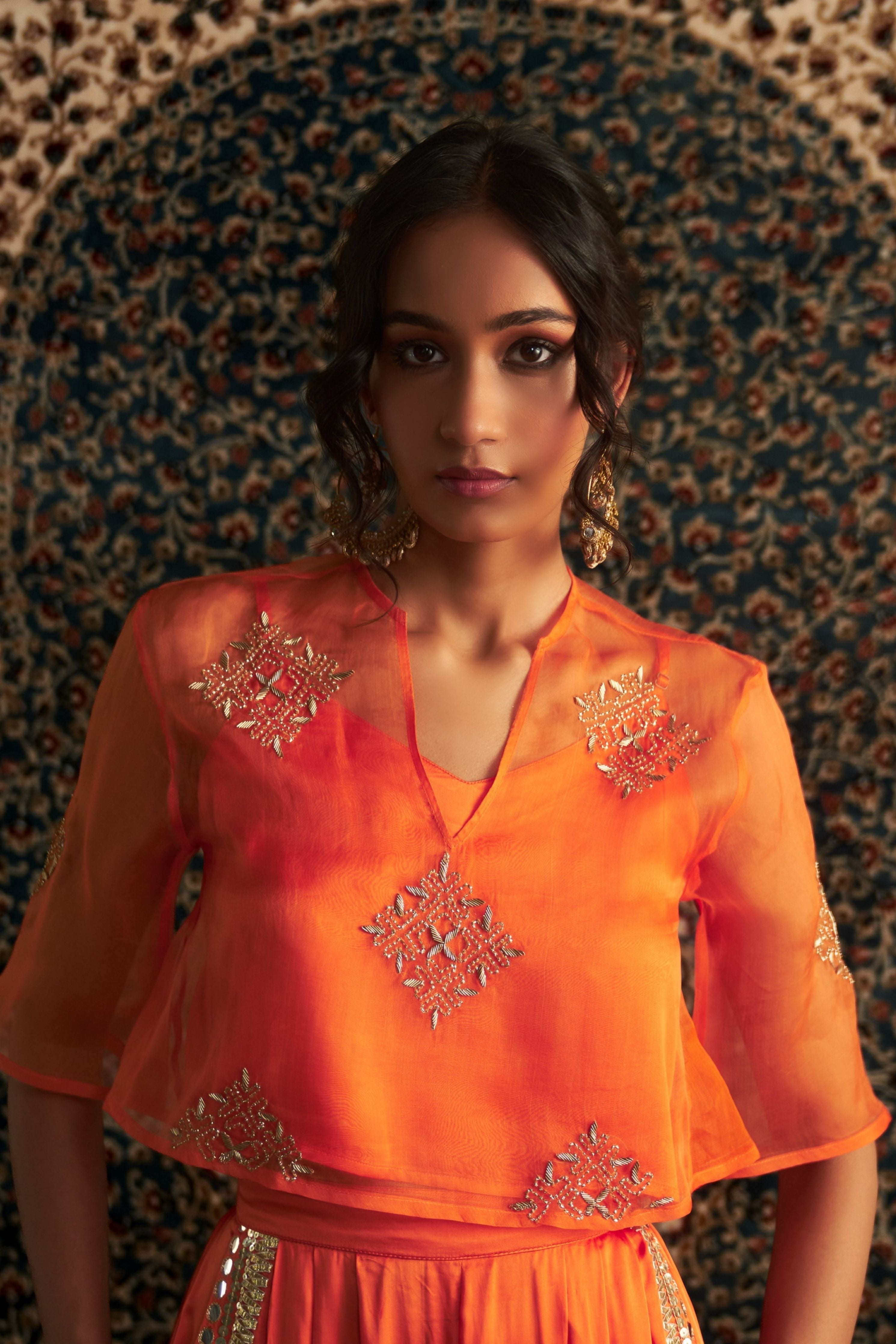 Saffron Embroidered coord Set
