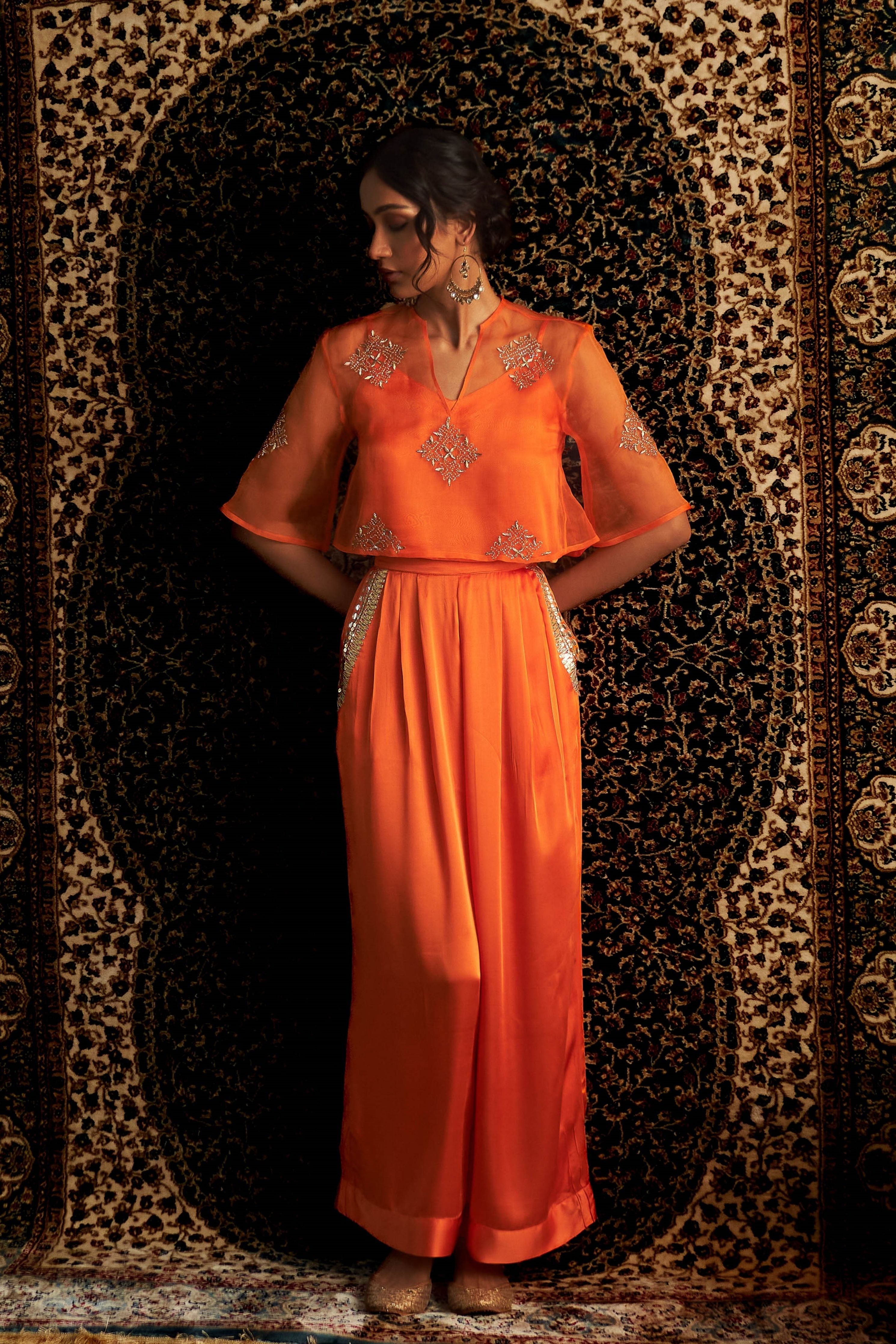 Saffron Embroidered coord Set