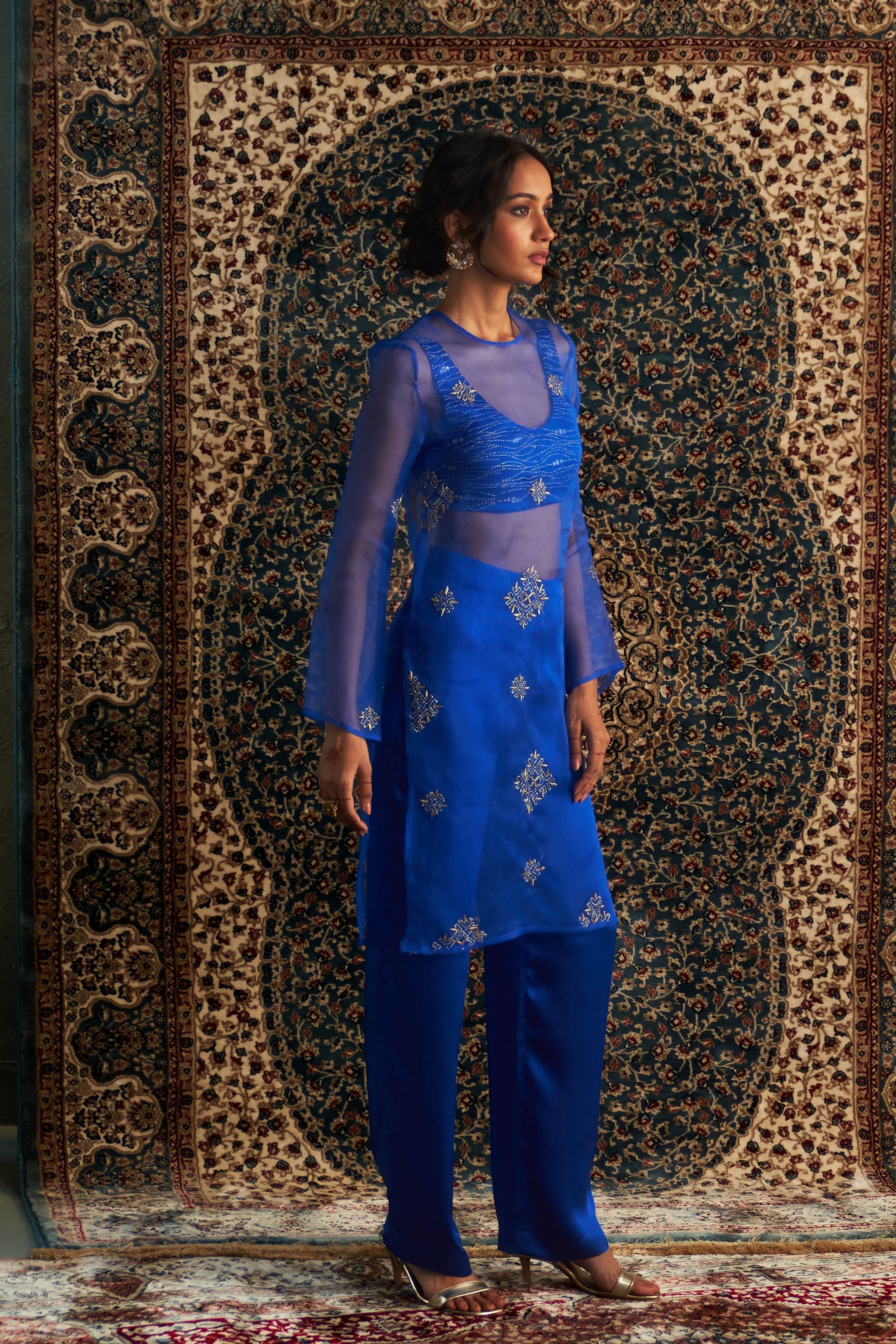Blue Straight Co-Ord Set