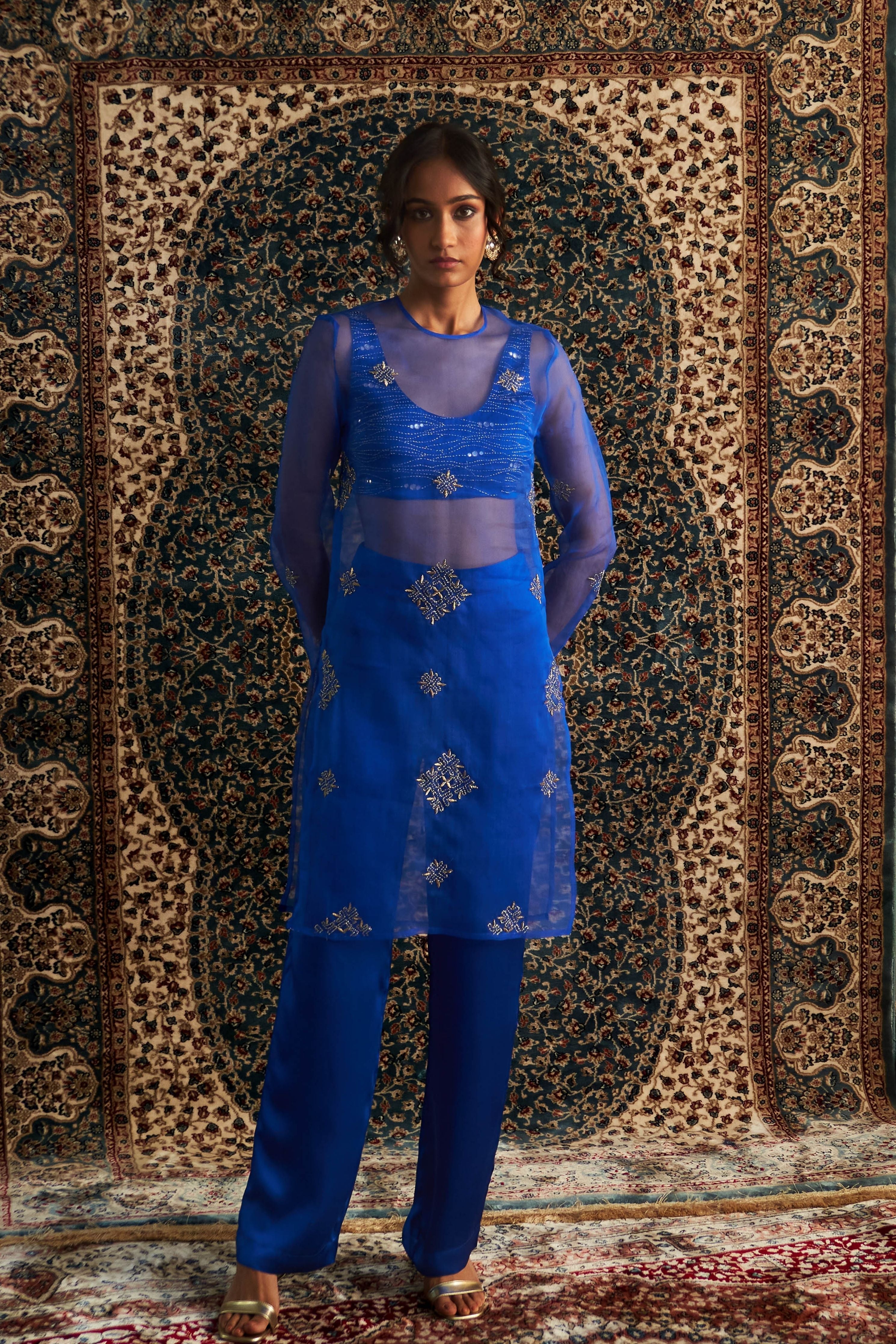 Blue Straight Co-Ord Set