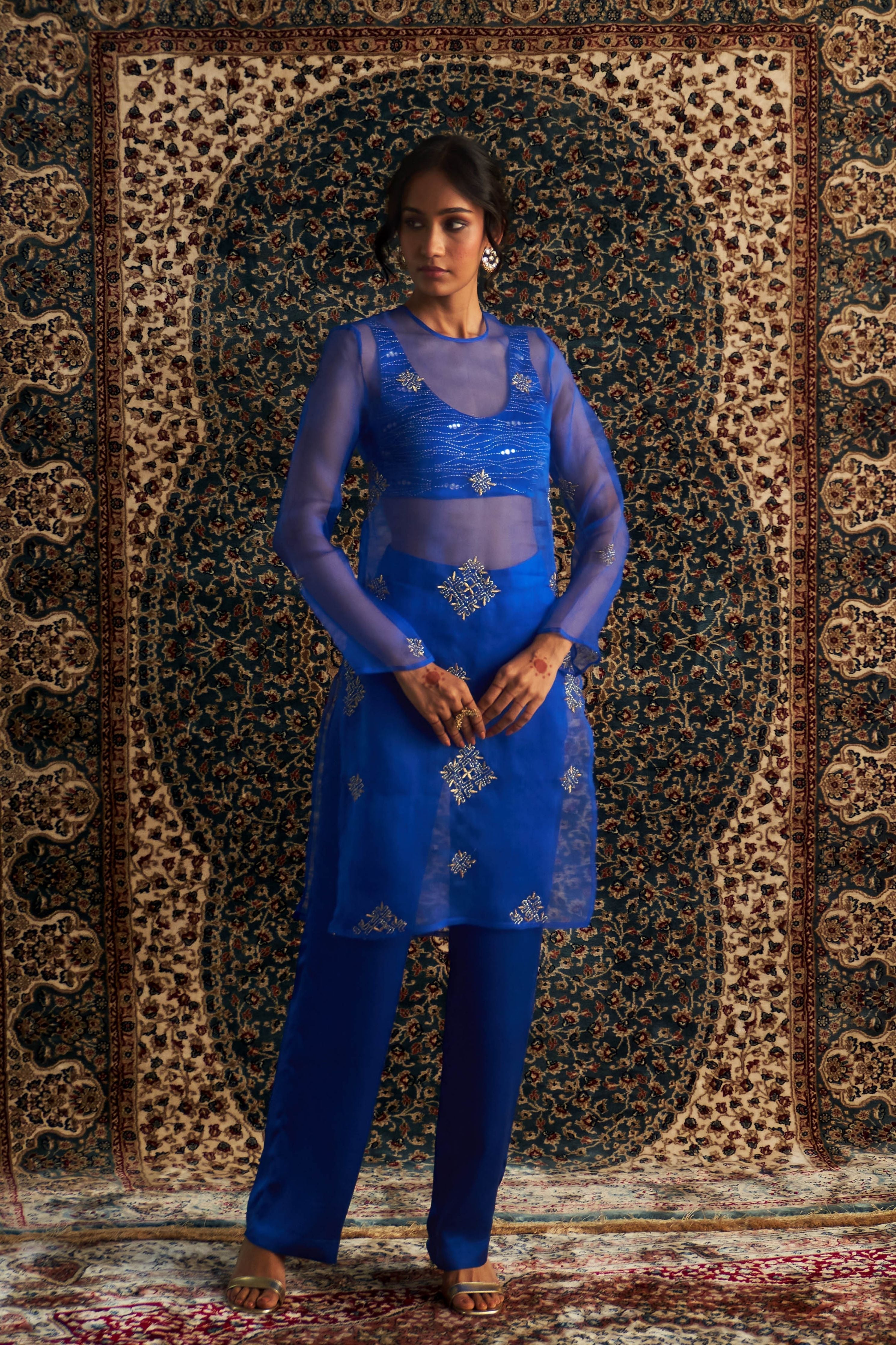 Blue Straight Co-Ord Set