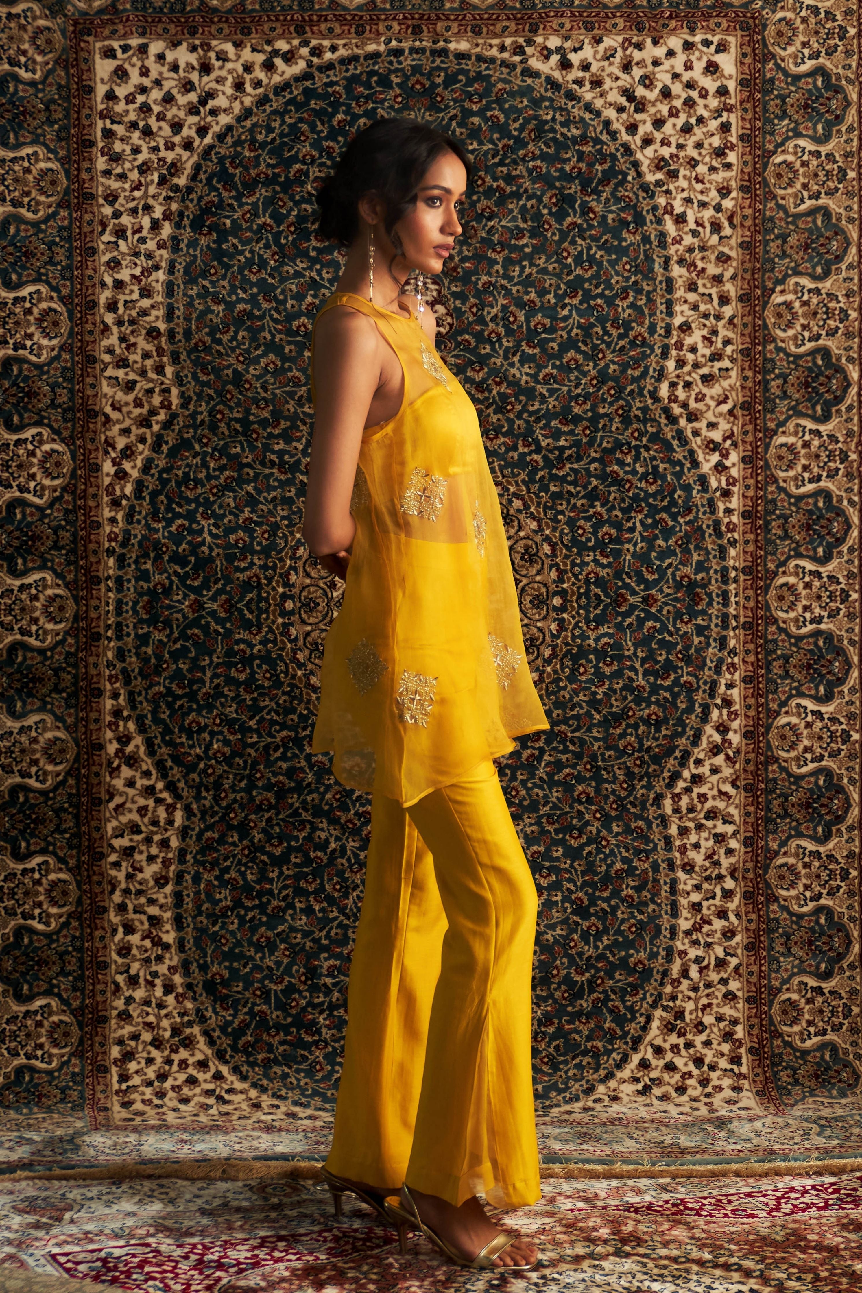 Marigold Short A-line Sleevesless Top Co-Ord Set