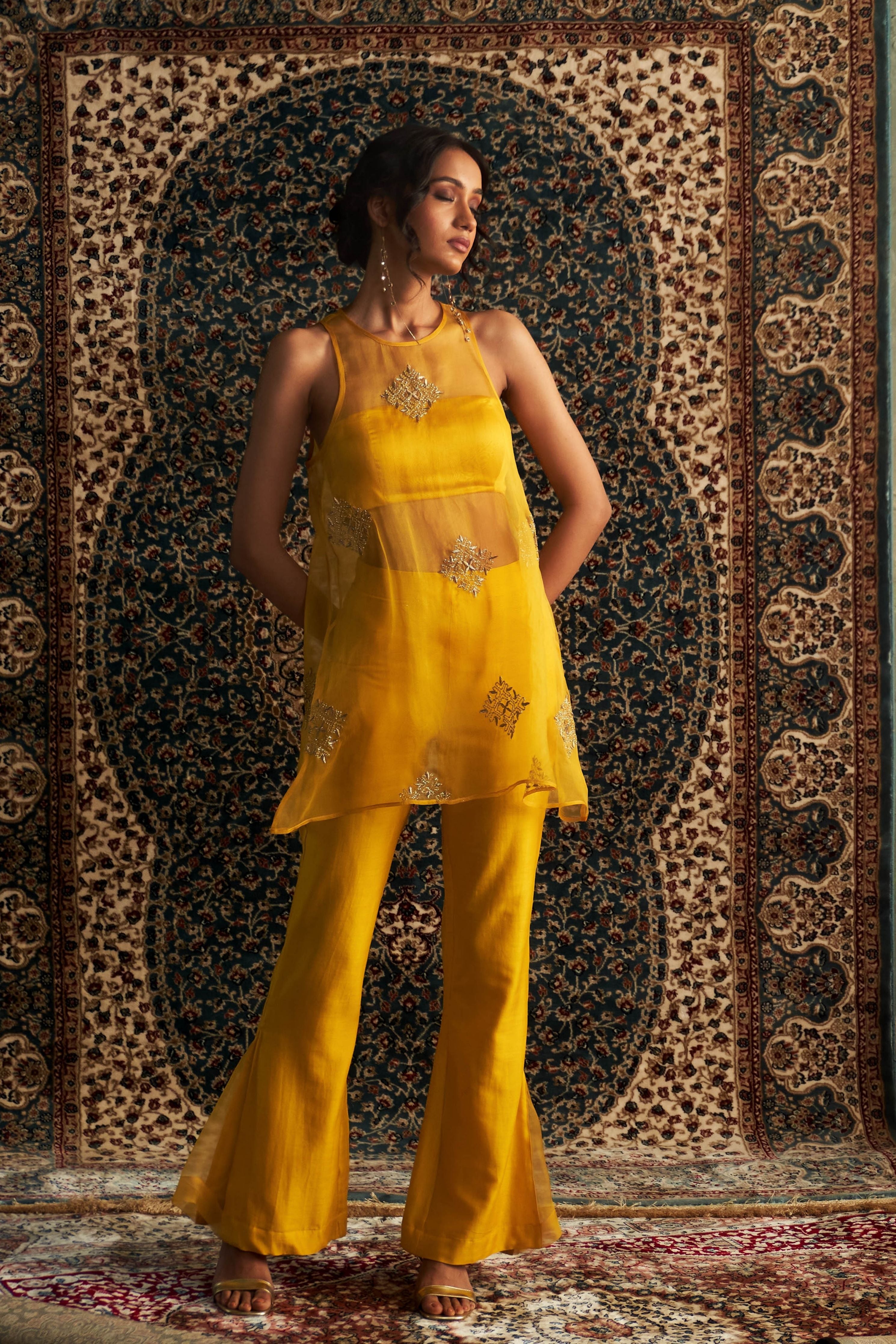 Marigold Short A-line Sleevesless Top Co-Ord Set