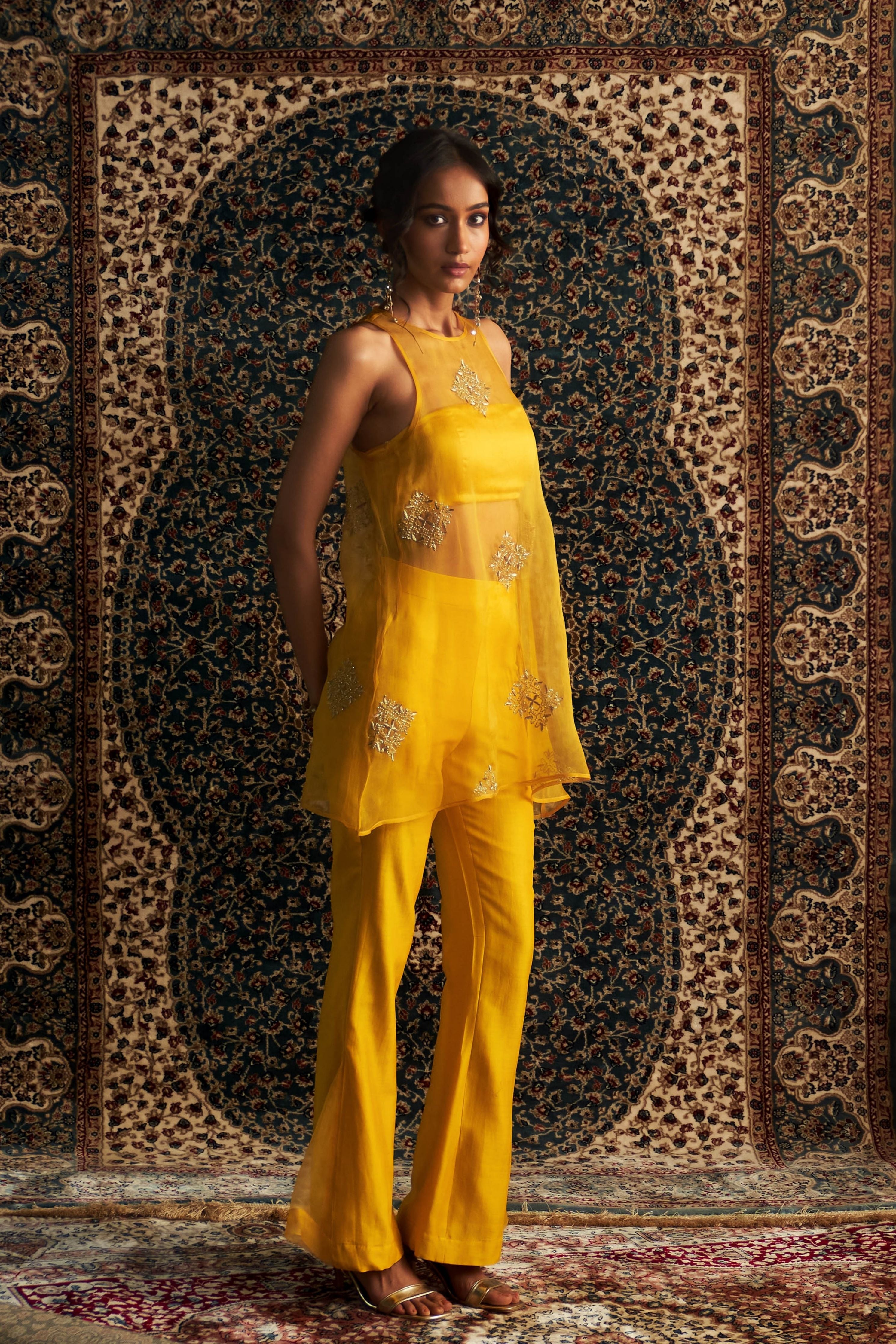 Marigold Short A-line Sleevesless Top Co-Ord Set