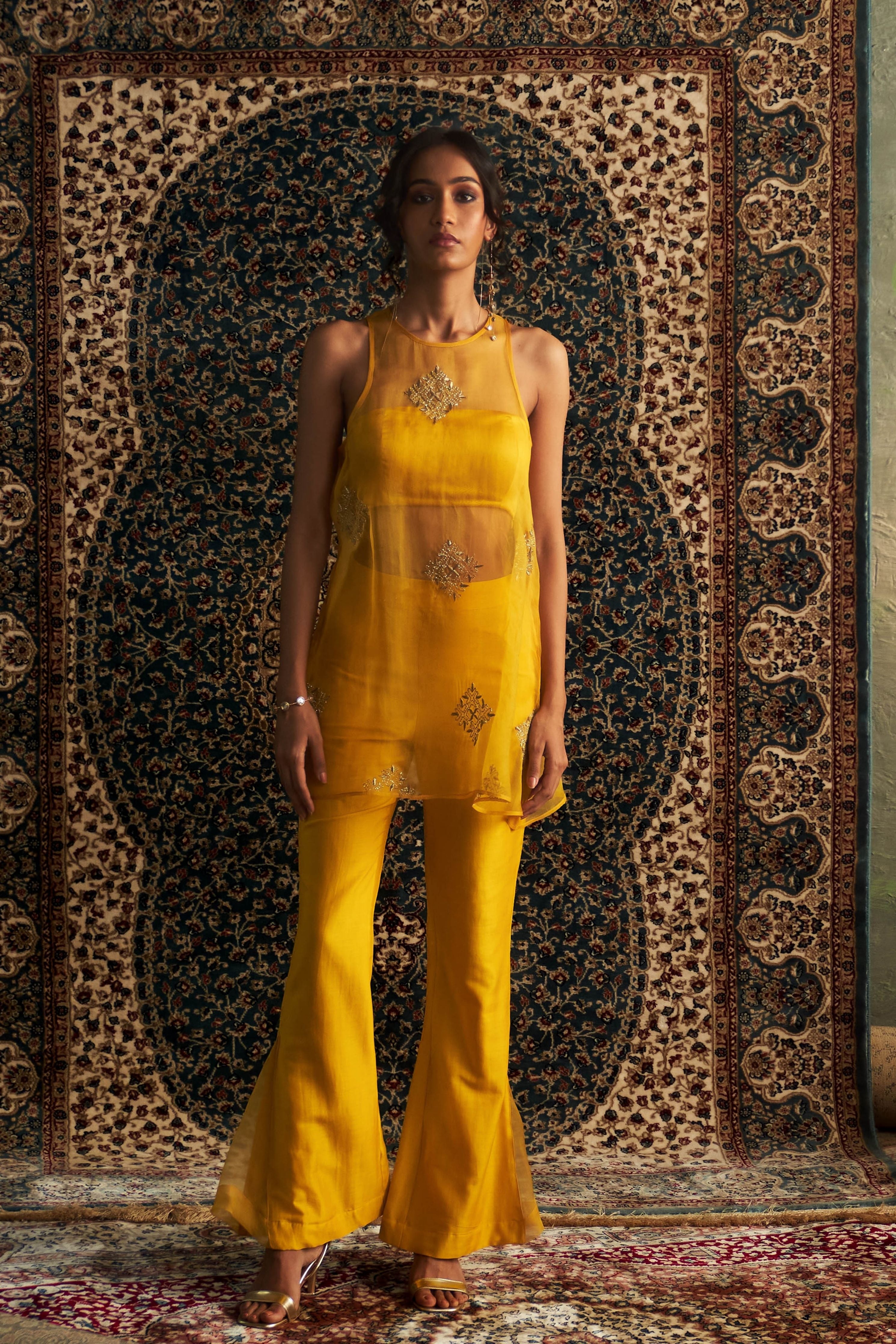 Marigold Short A-line Sleevesless Top Co-Ord Set
