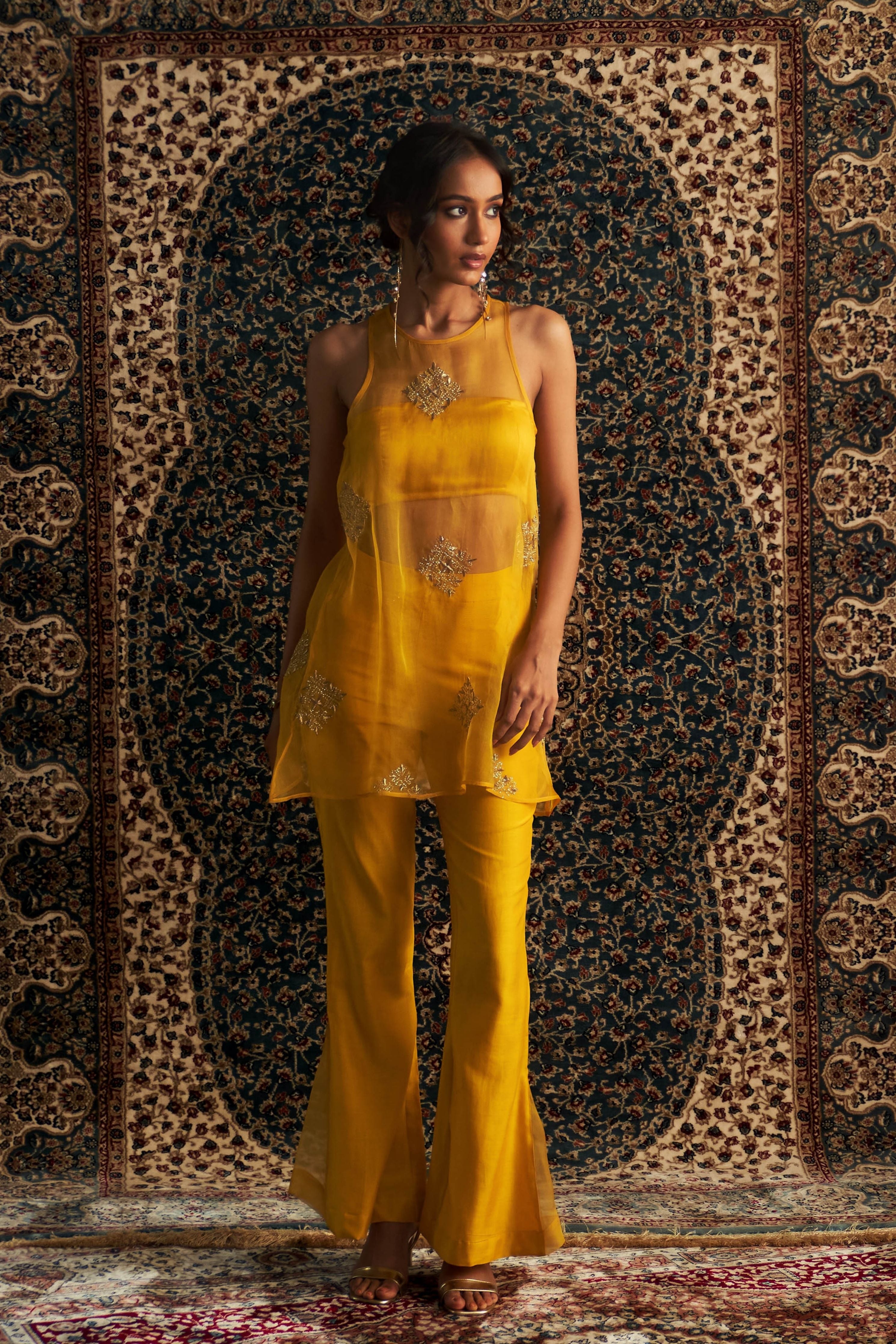 Marigold Short A-line Sleevesless Top Co-Ord Set
