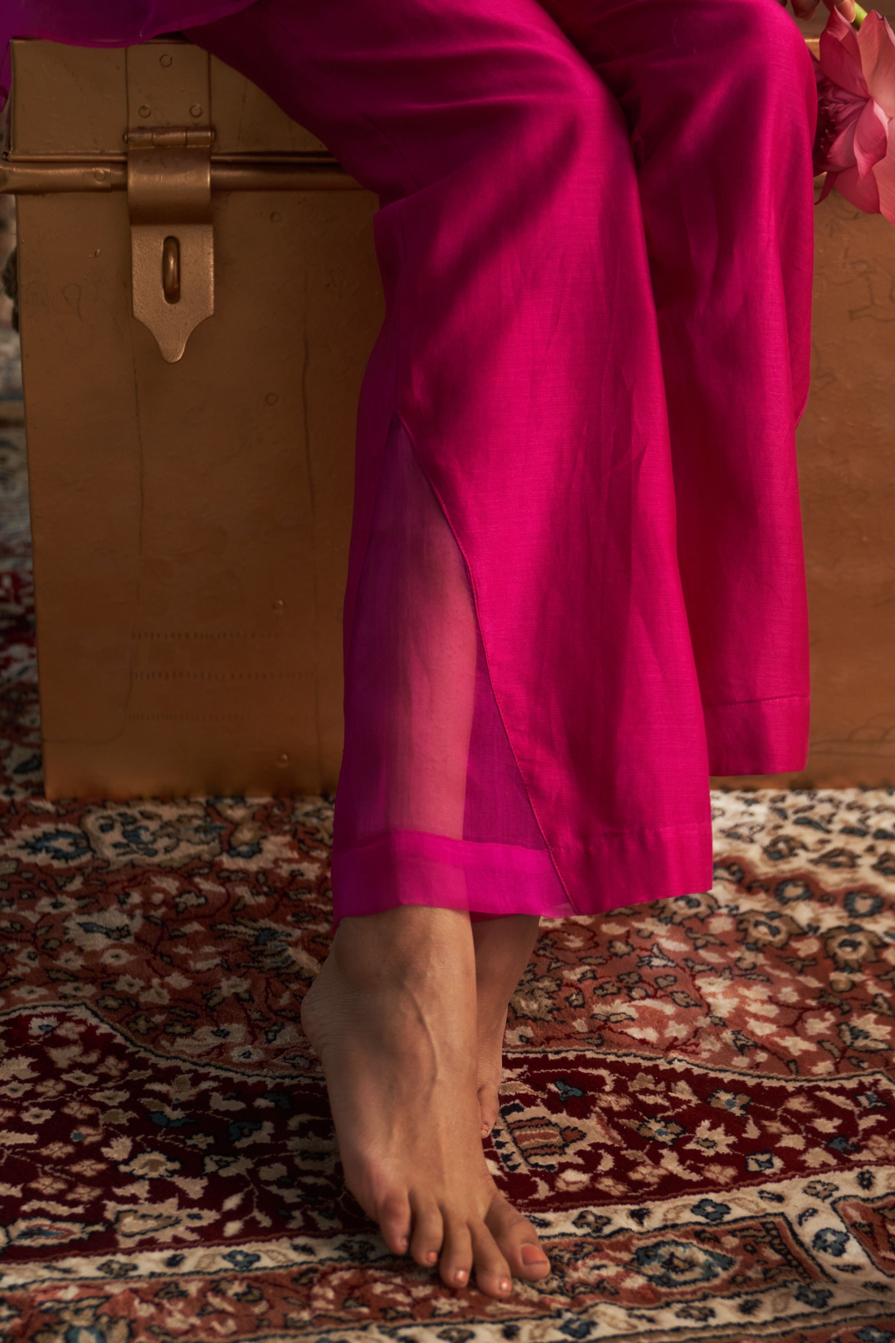 Rani Pink Short Aline Sleevesless Top Co-Ord Set