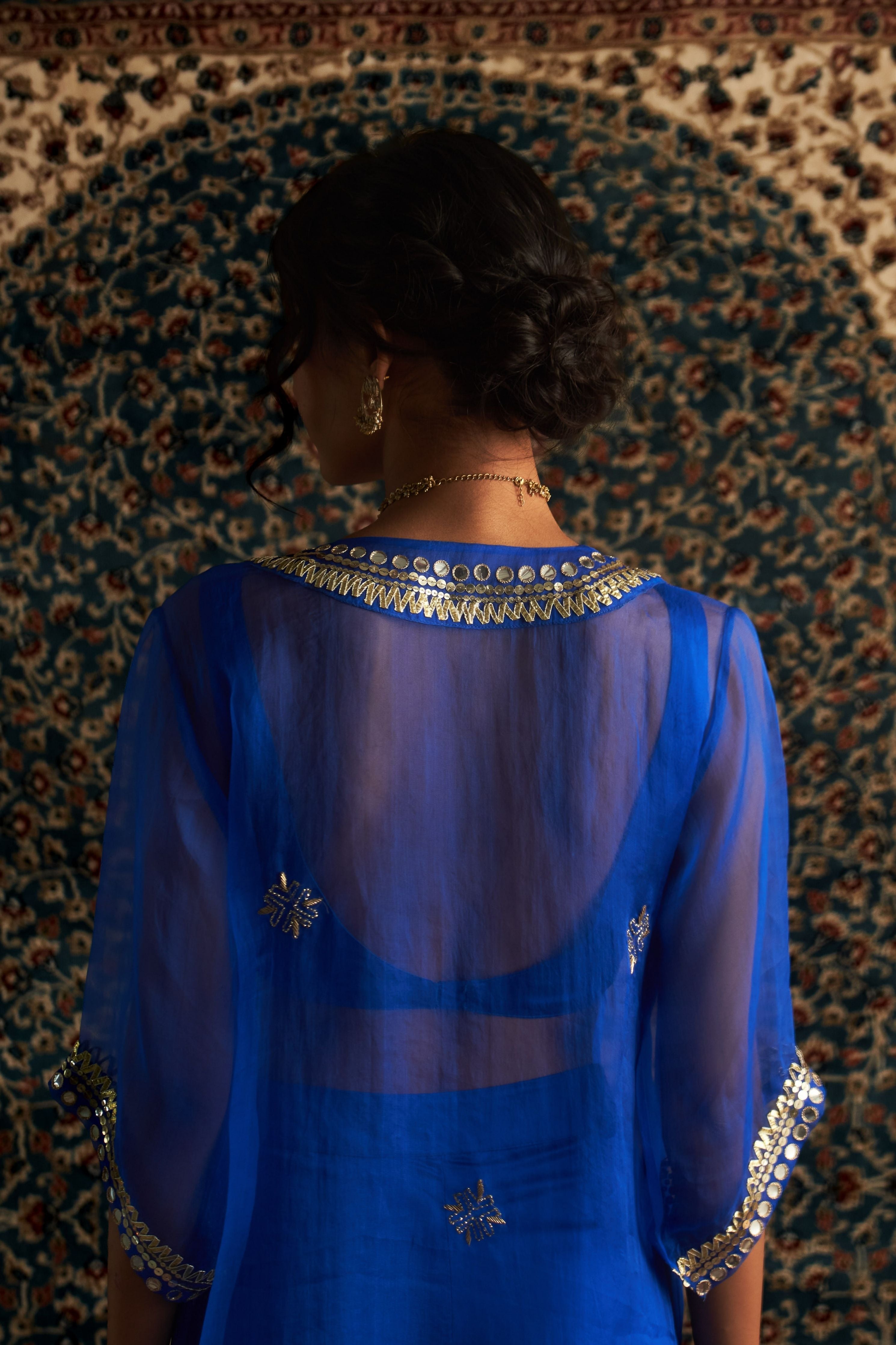 Blue V Neck Co-Ord Set