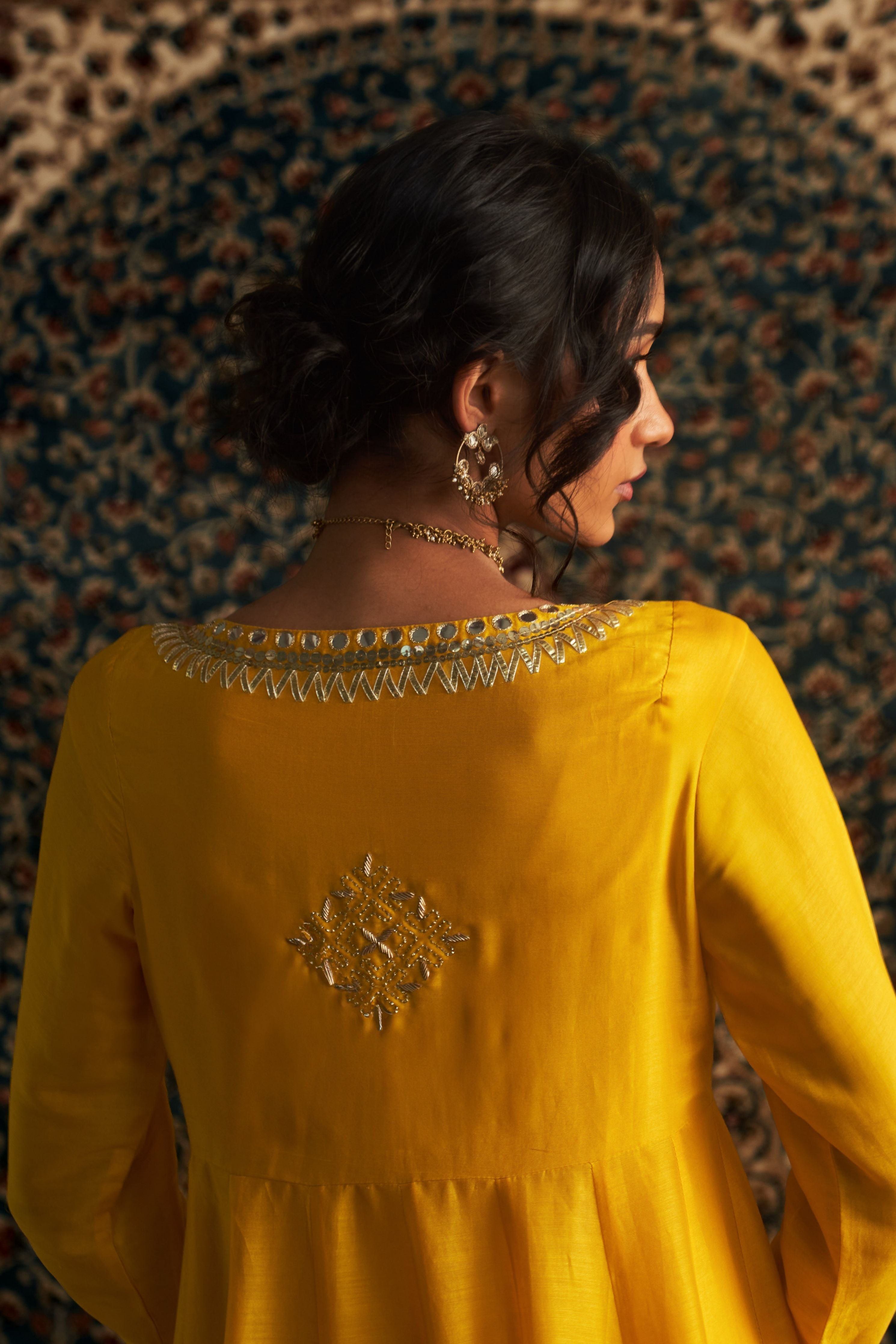 Marigold Embroidred Choga Set