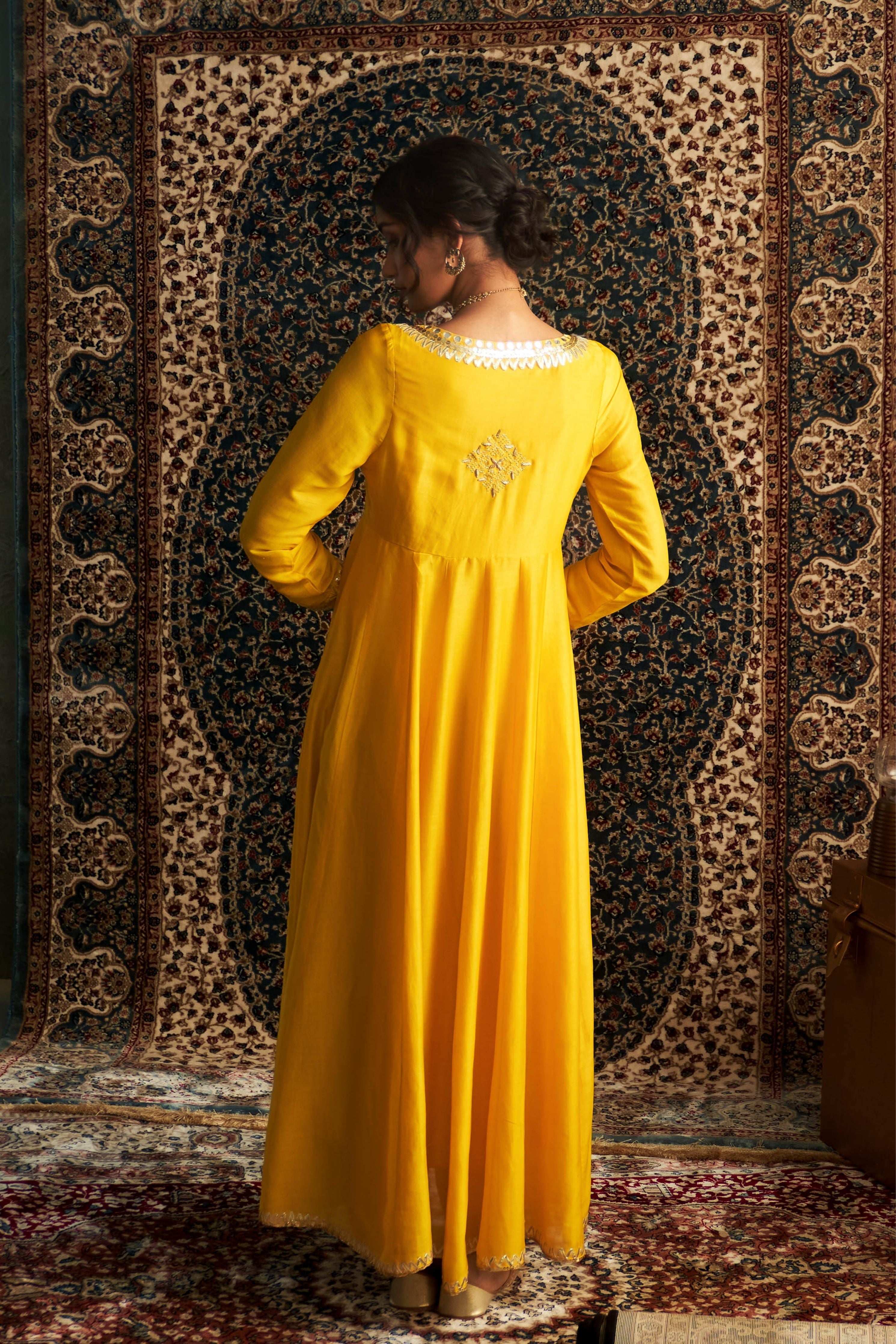 Marigold Embroidred Choga Set