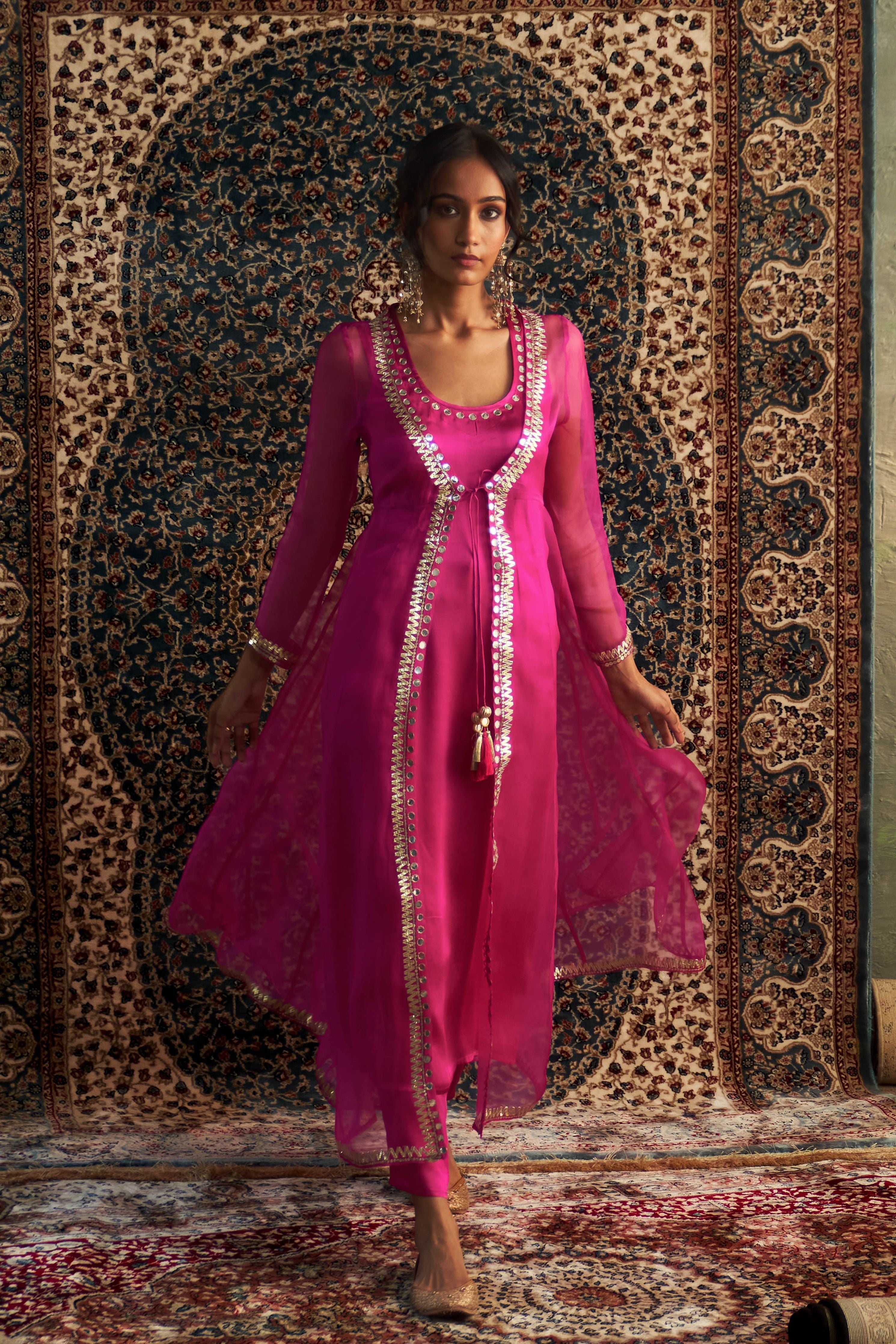 Rani Pink Embroidred Choga Set