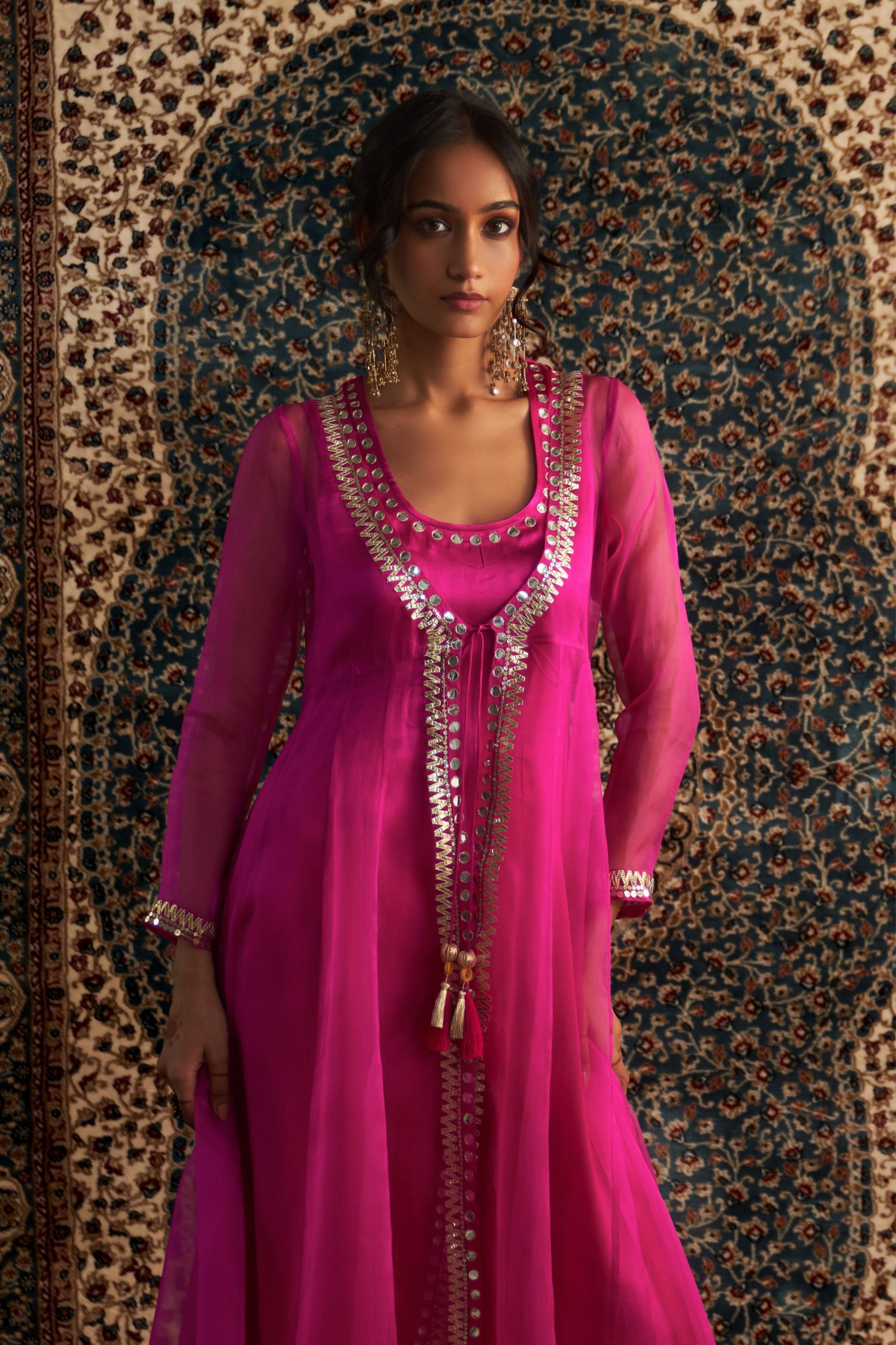 Rani Pink Embroidred Choga Set