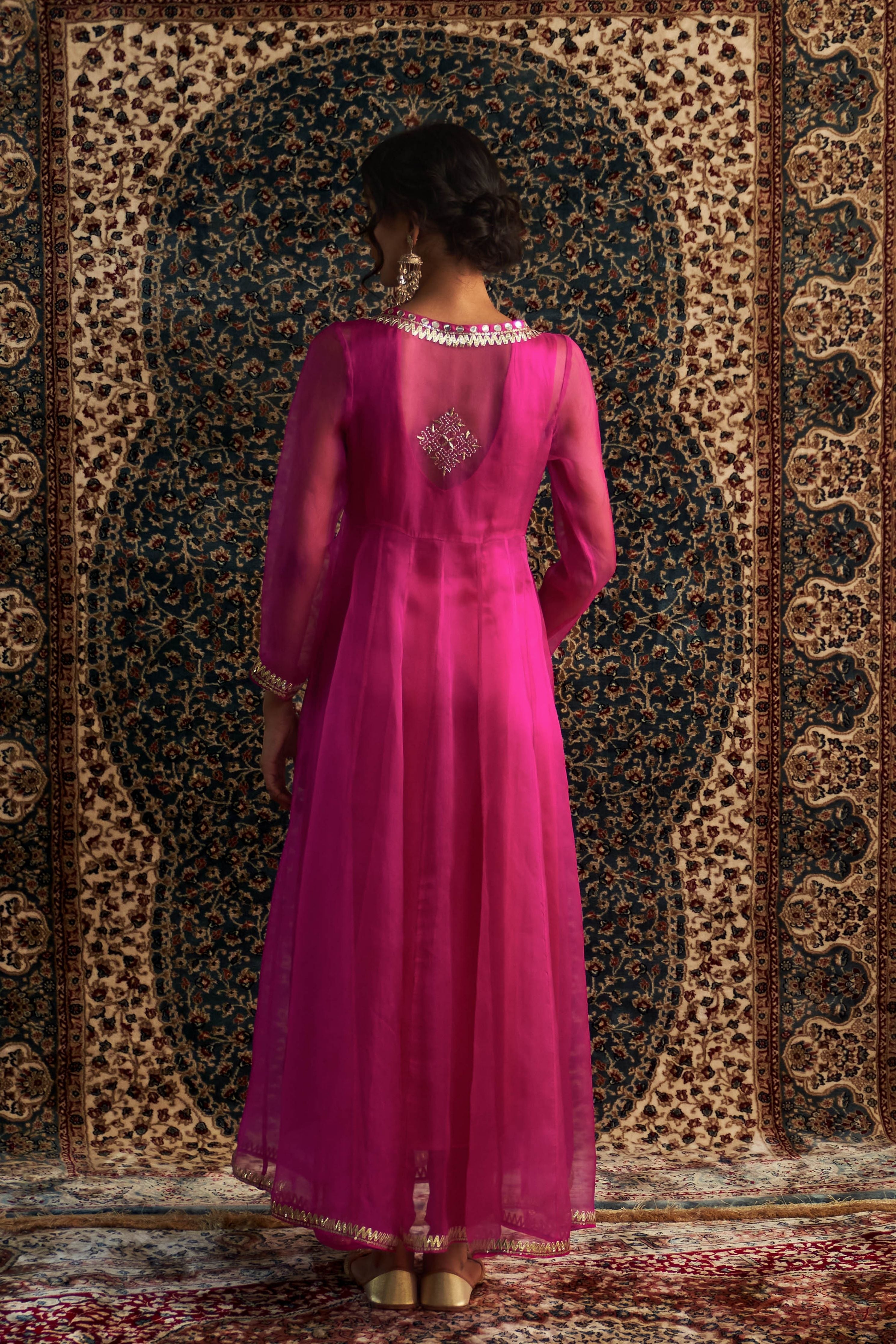Rani Pink Embroidred Choga Set