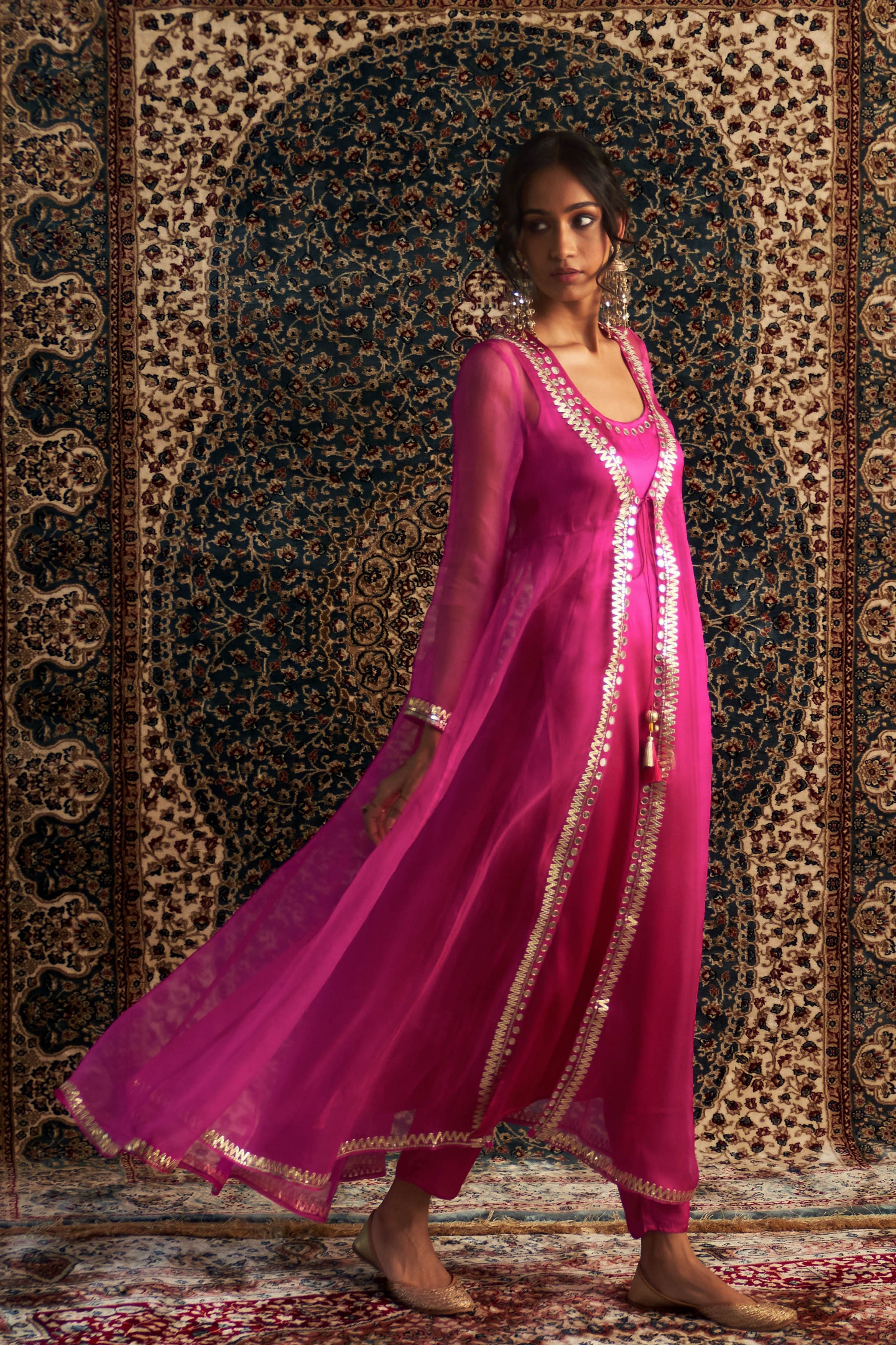 Rani Pink Embroidred Choga Set