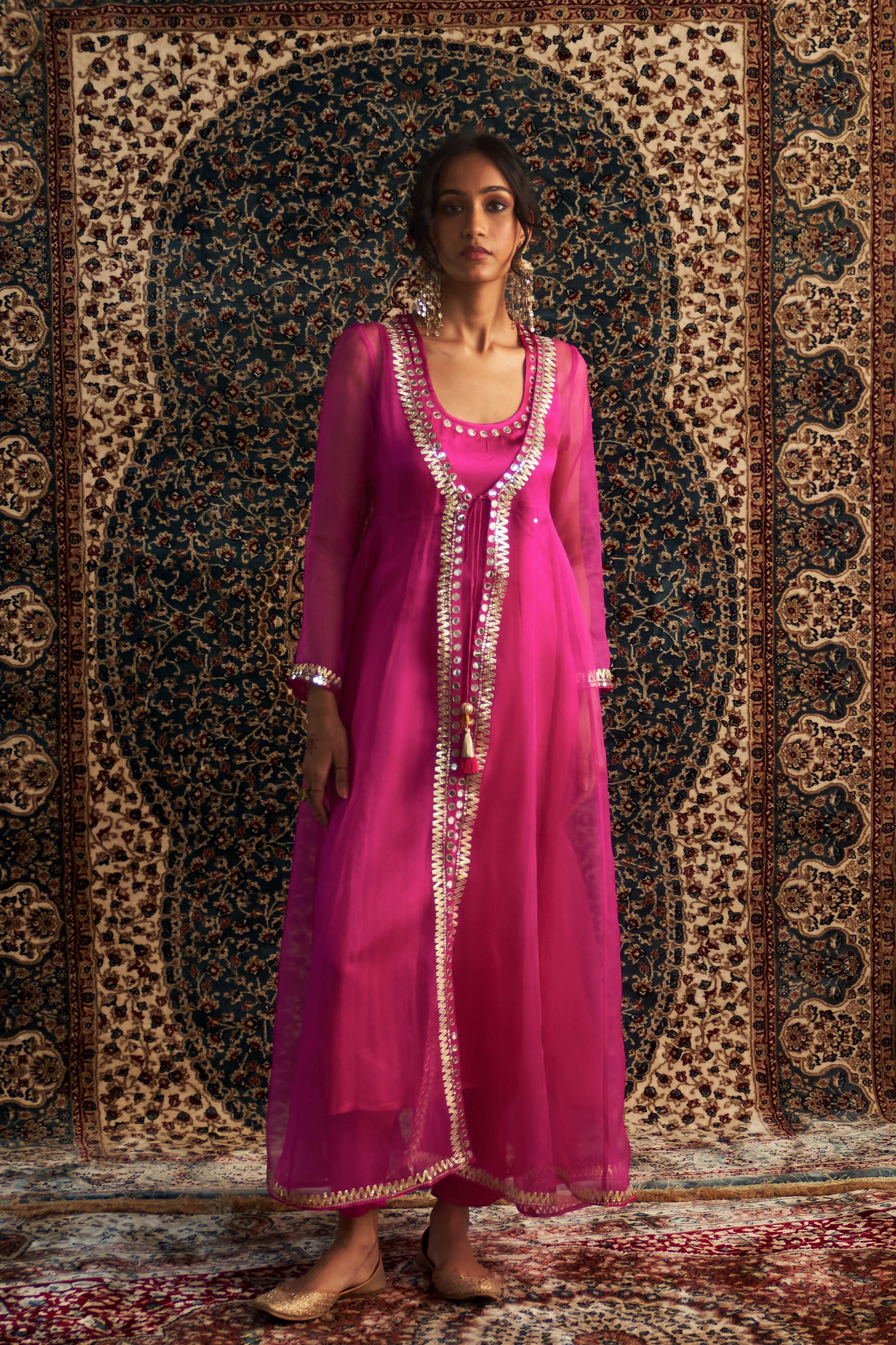 Rani Pink Embroidred Choga Set