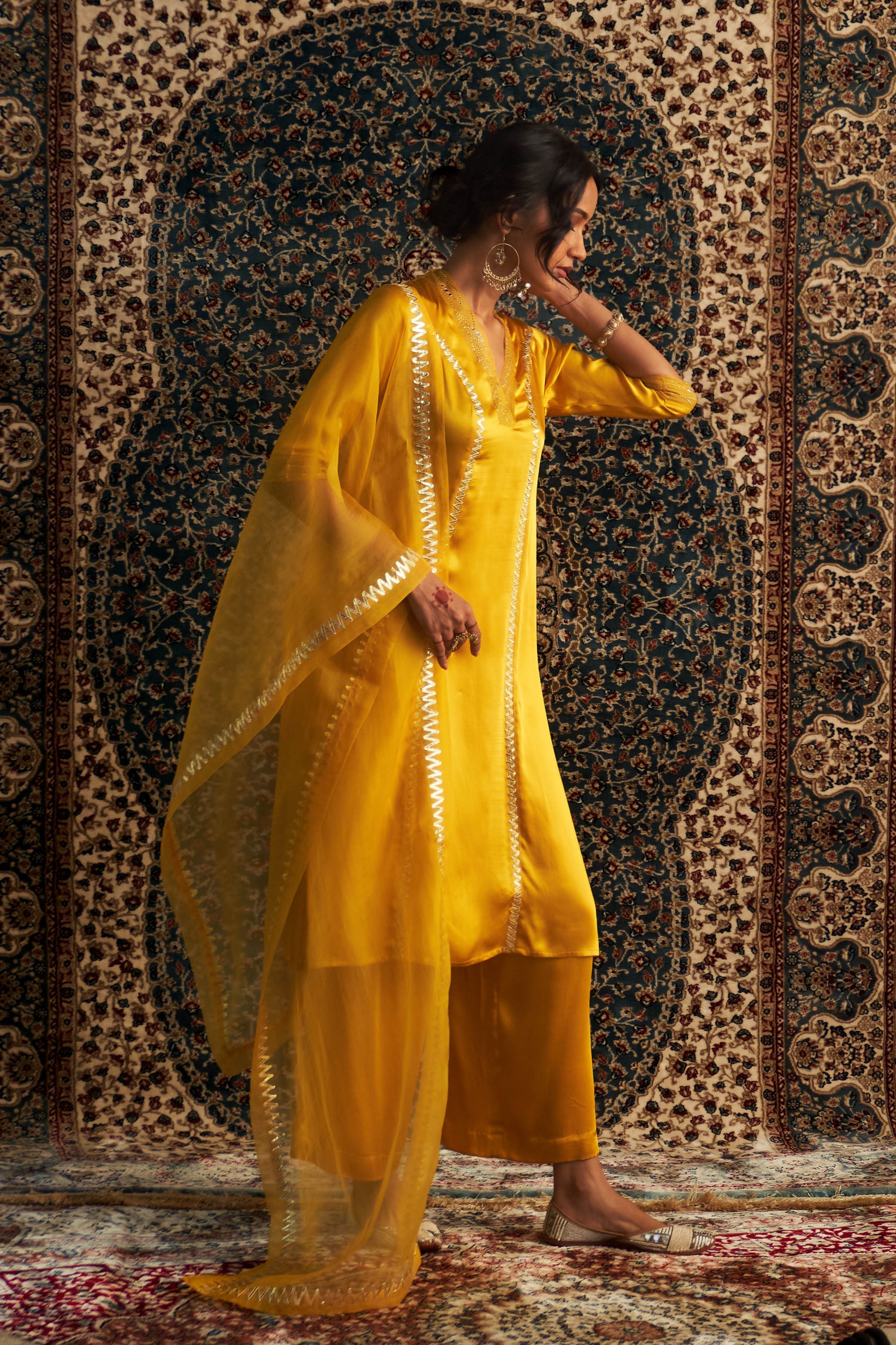 Marigold Embroidered Kurta Set