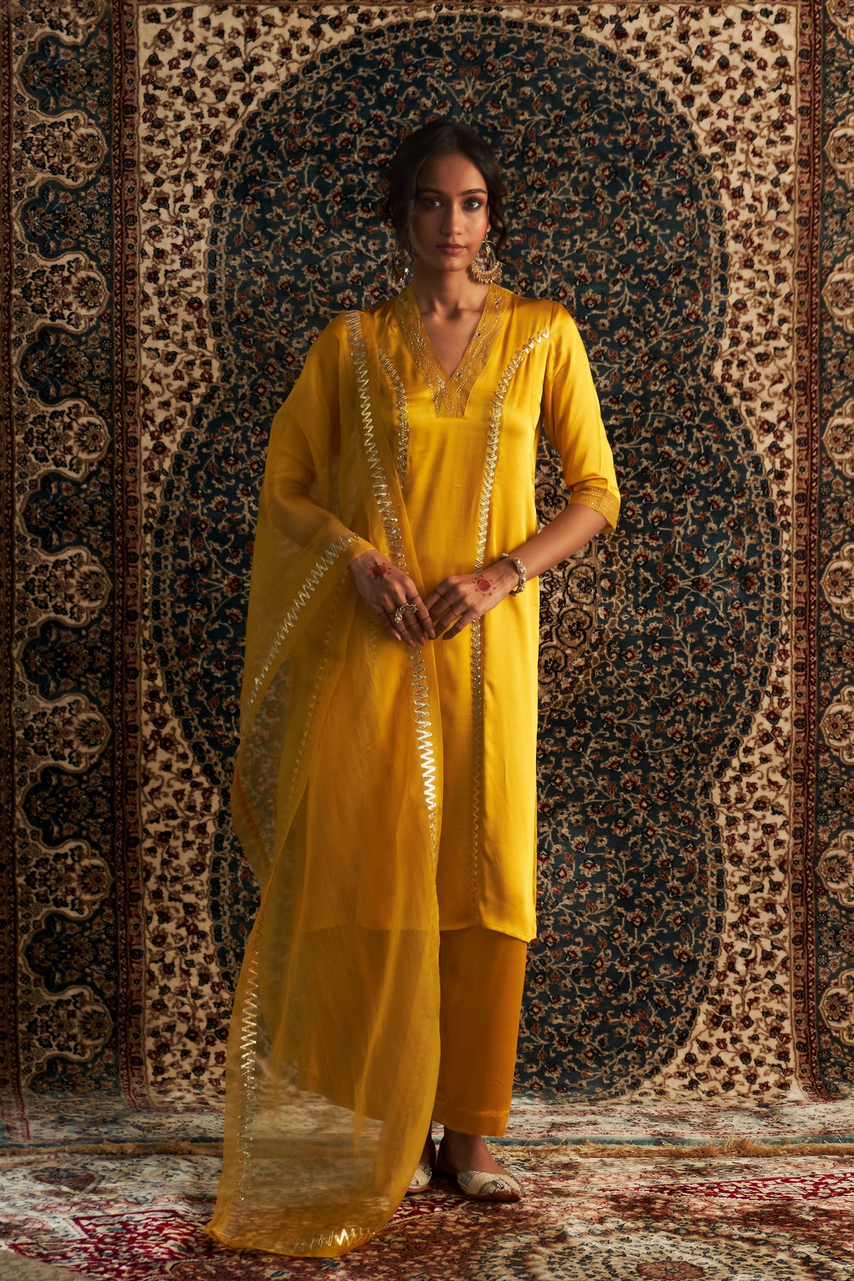 Marigold Embroidered Kurta Set