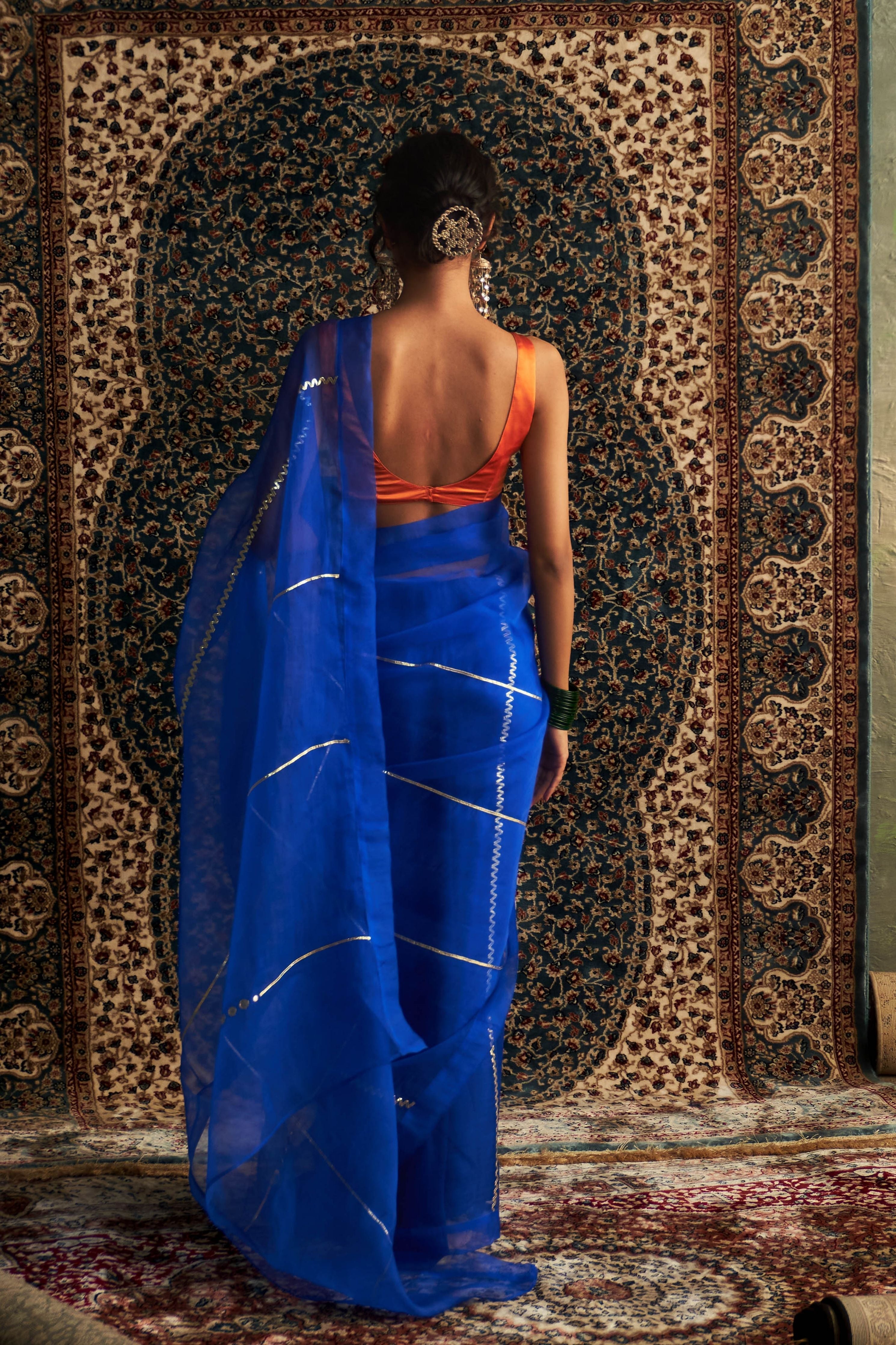 Blue Embroidered Saree