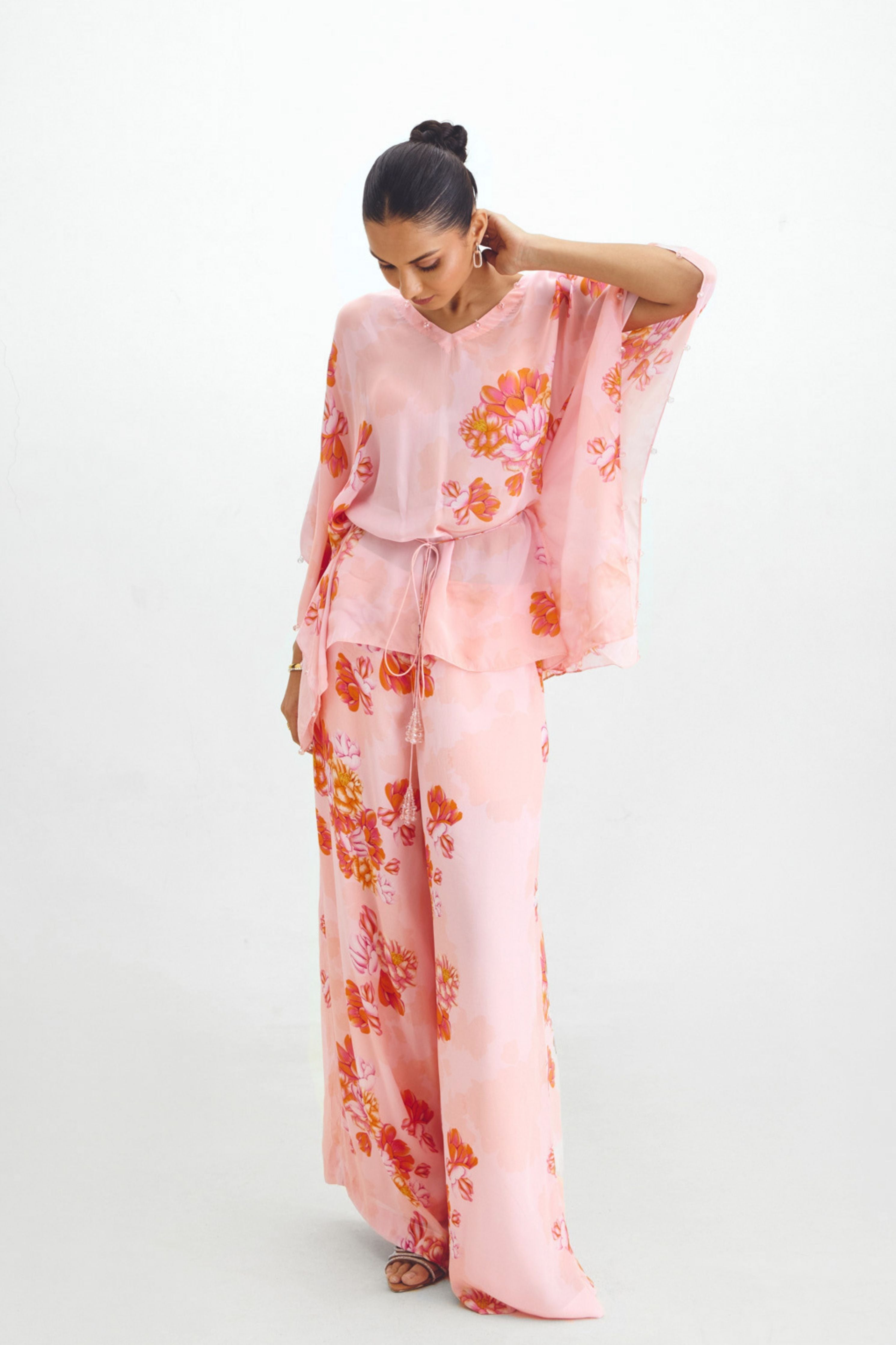 Kaftan Top  Flared Pant Co-ord Set In Kyra