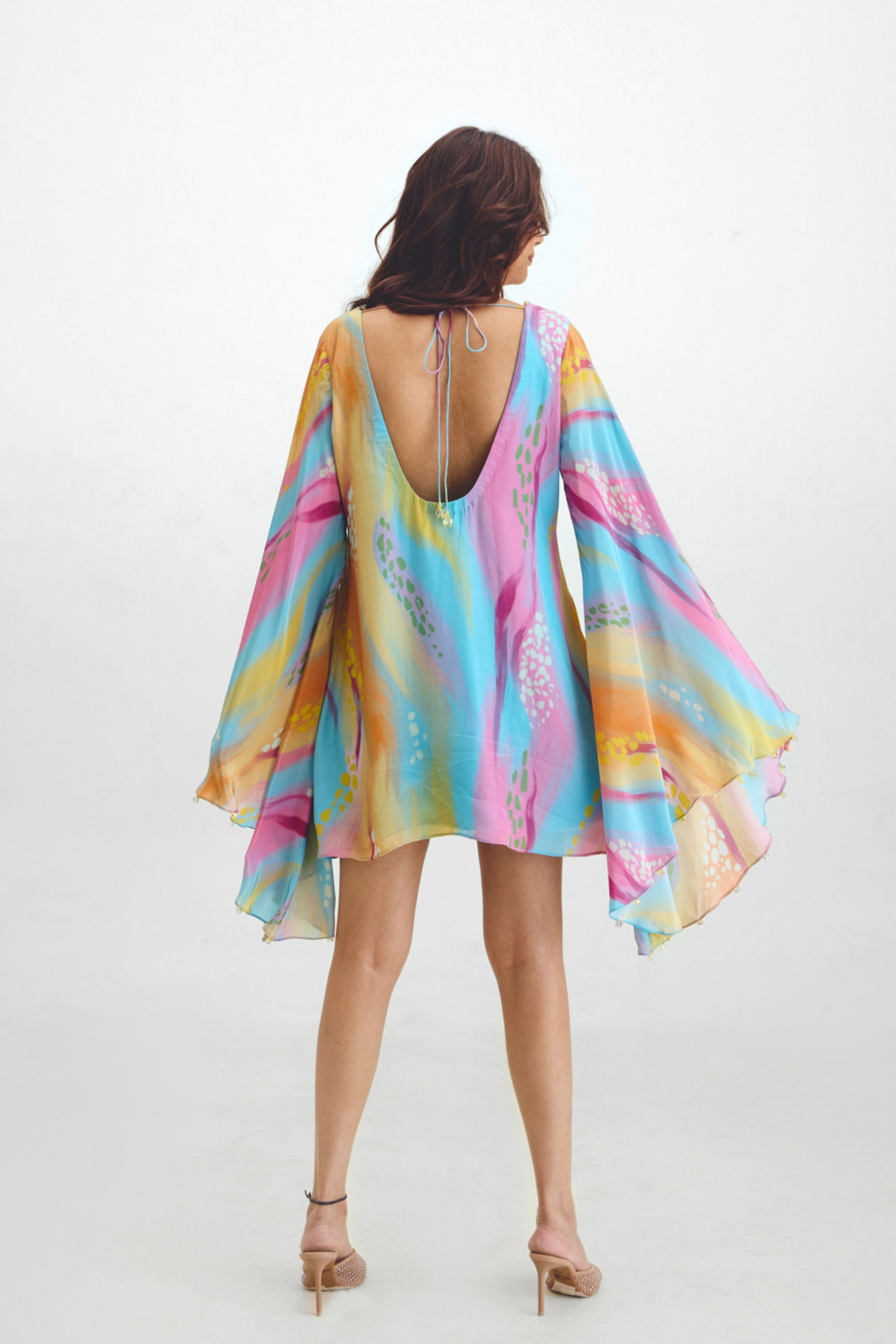 Flared Mini Dress In Gigi