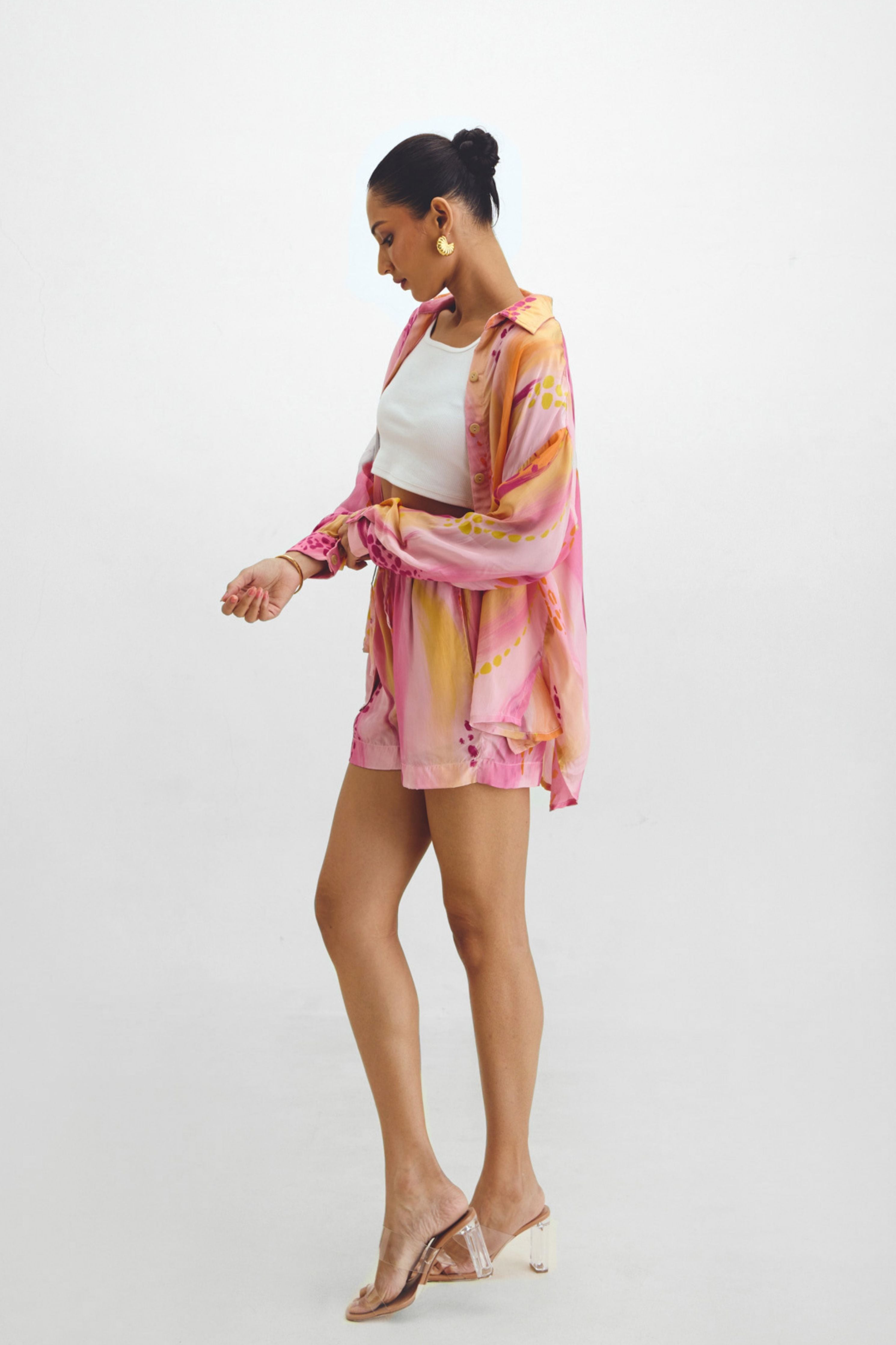 Oversized Shirt  Shorts Co-ord Set In Mika