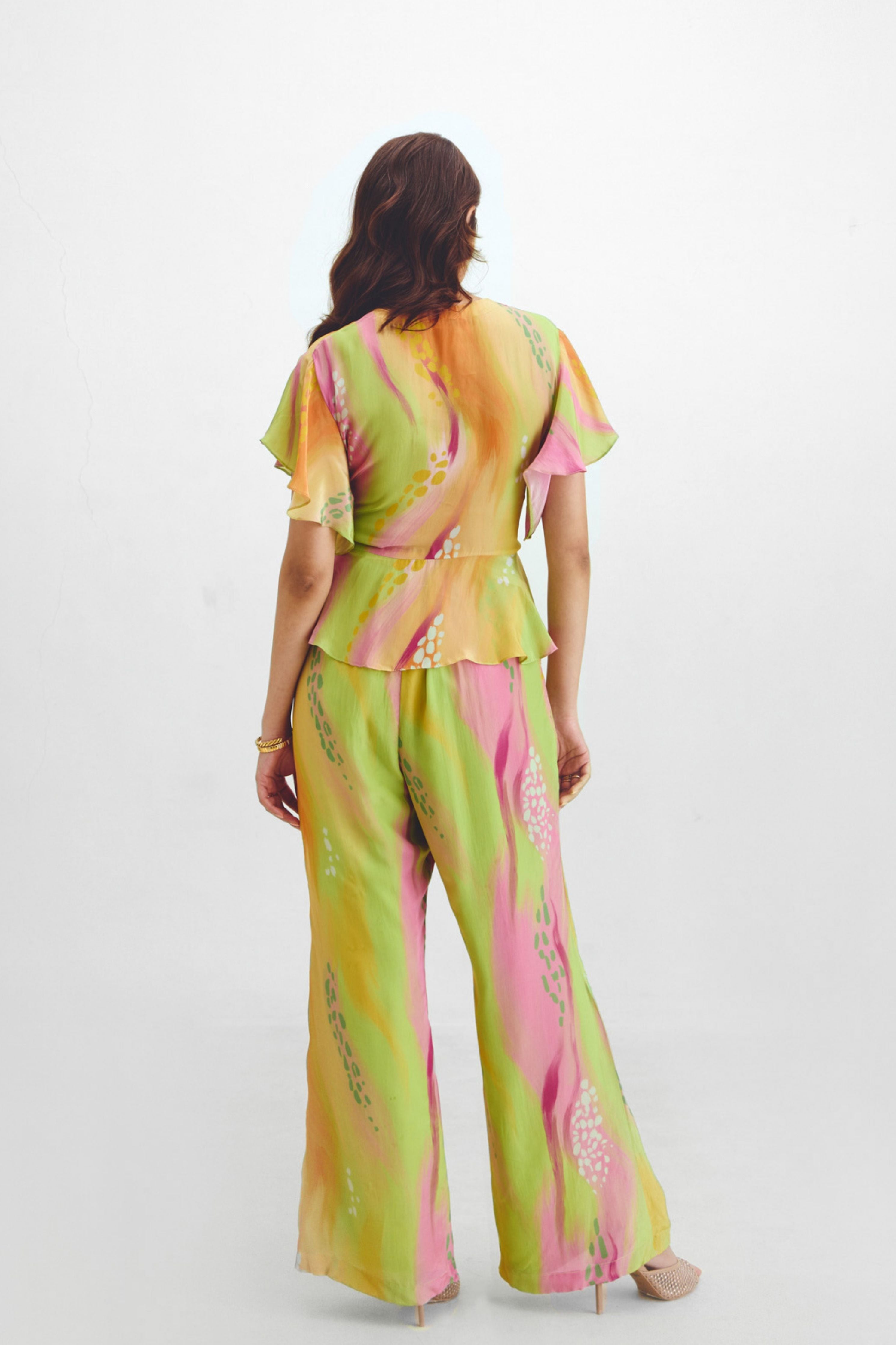 Criss Cross Top  Retro Pant Set In Sarah