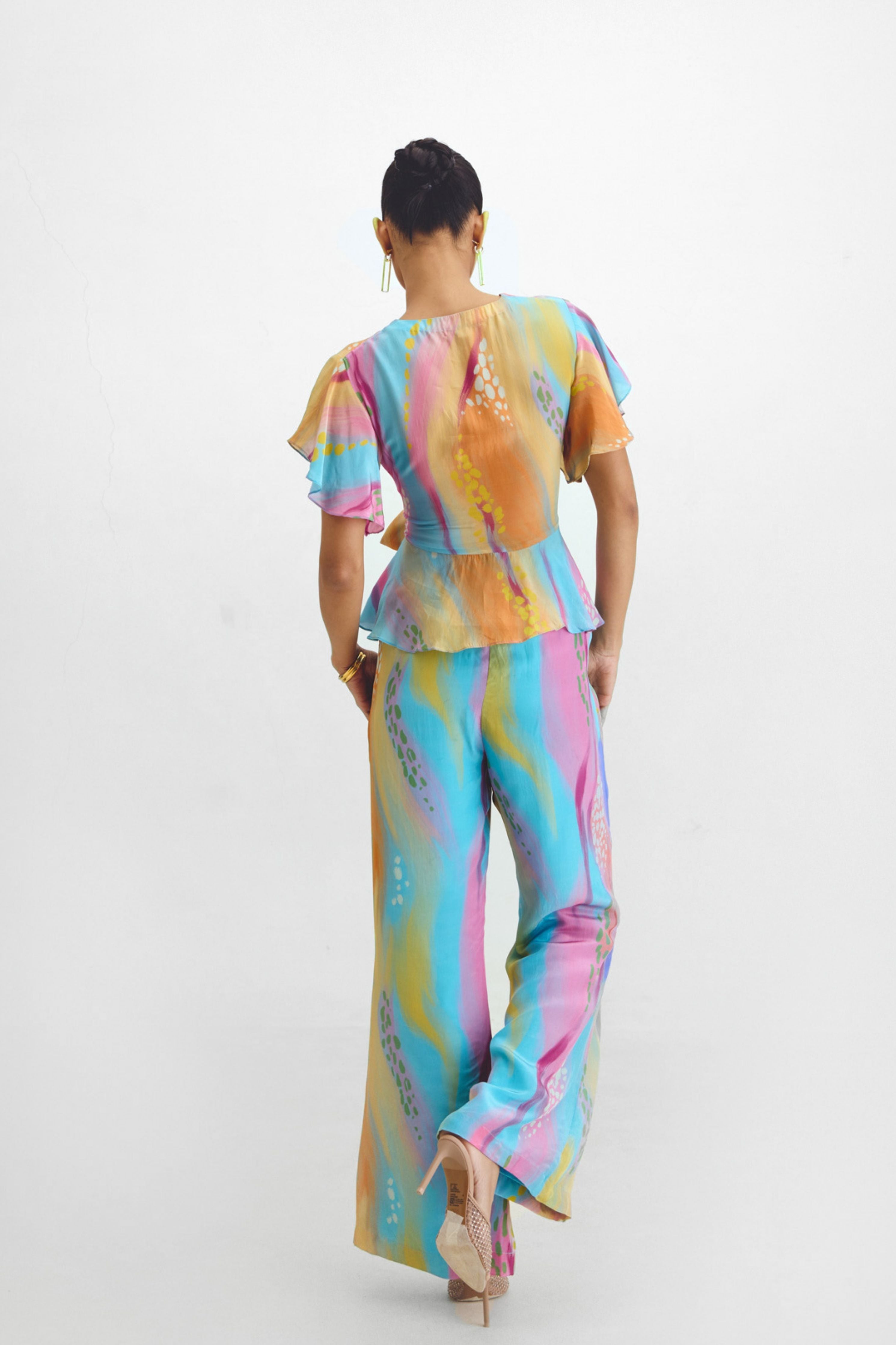 Criss Cross Top  Retro Pant Set In Gigi