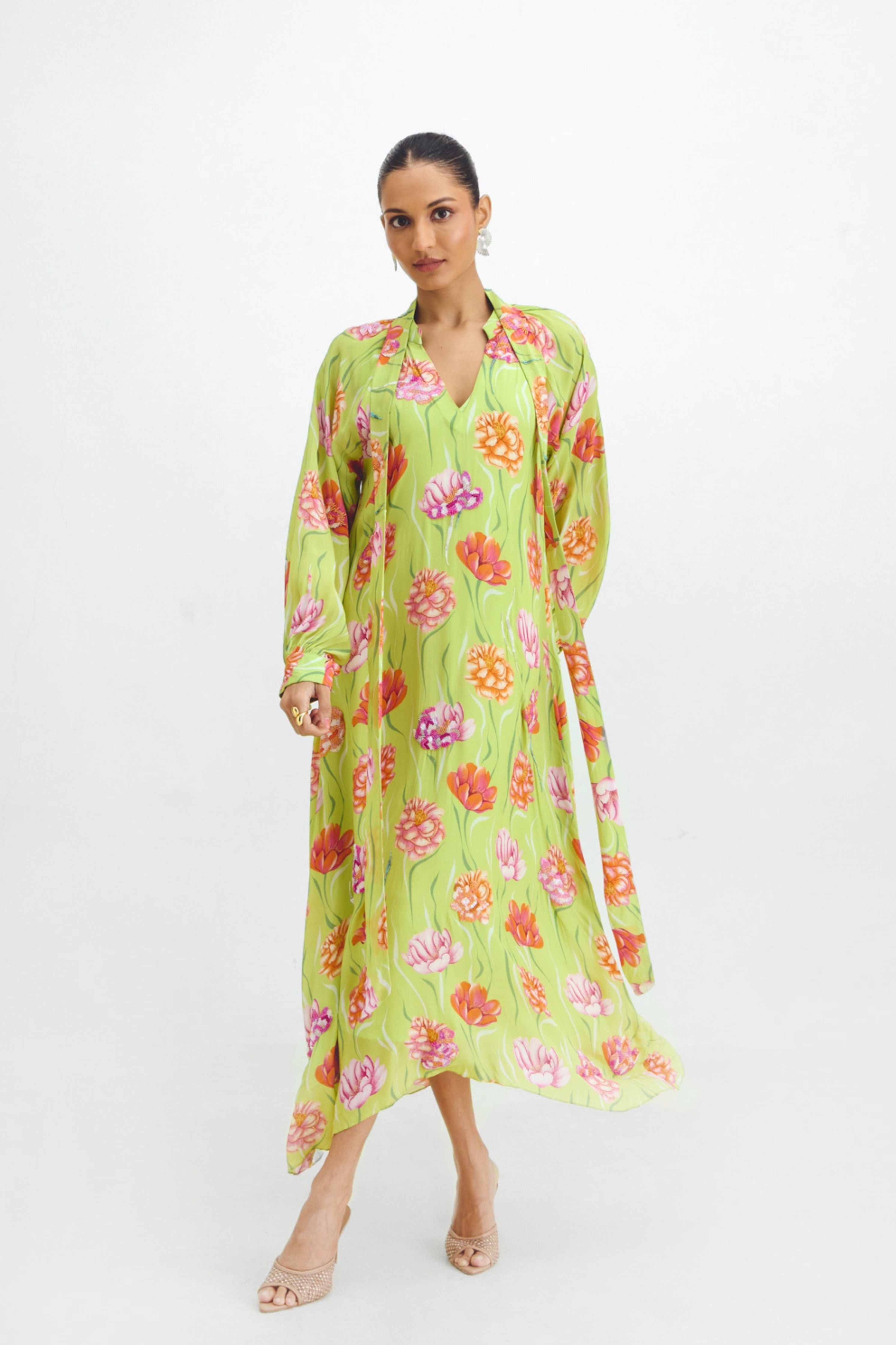 Embroidered A-line Dress In Remi