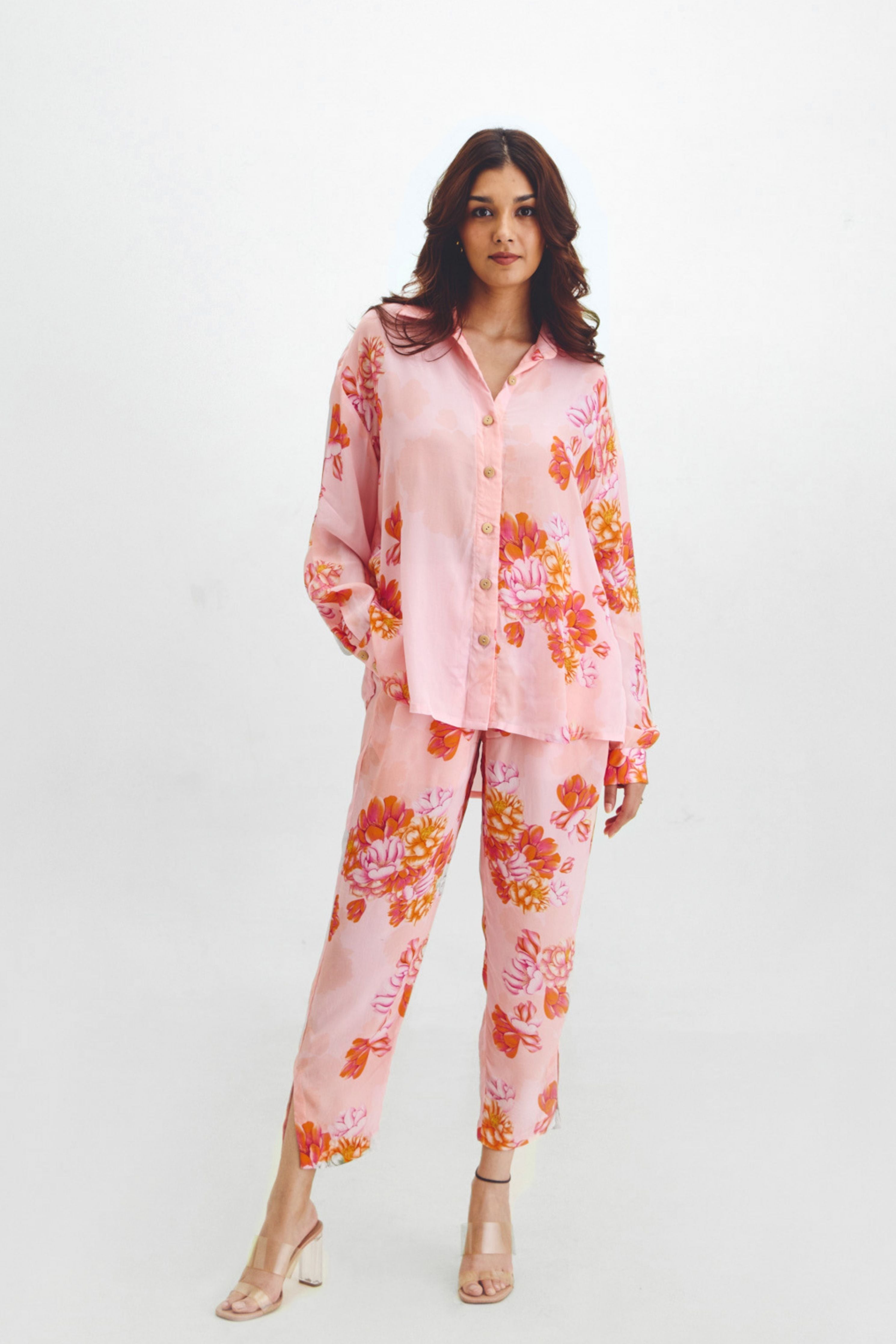 Oversized Shirt  Narrow Pant Co-ord Set In Kyra