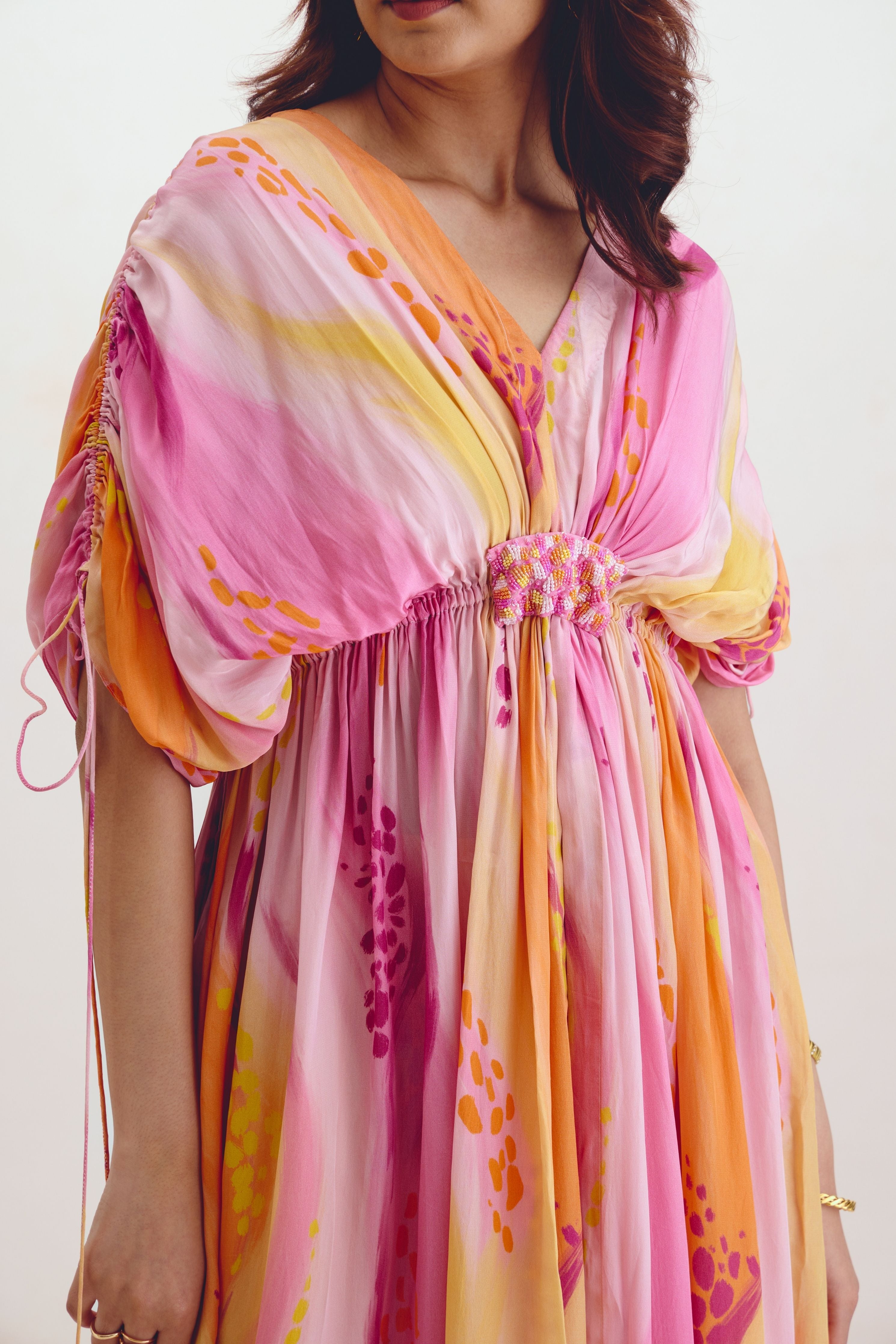 Pleated Tunic Narrow Pant Set In Mika