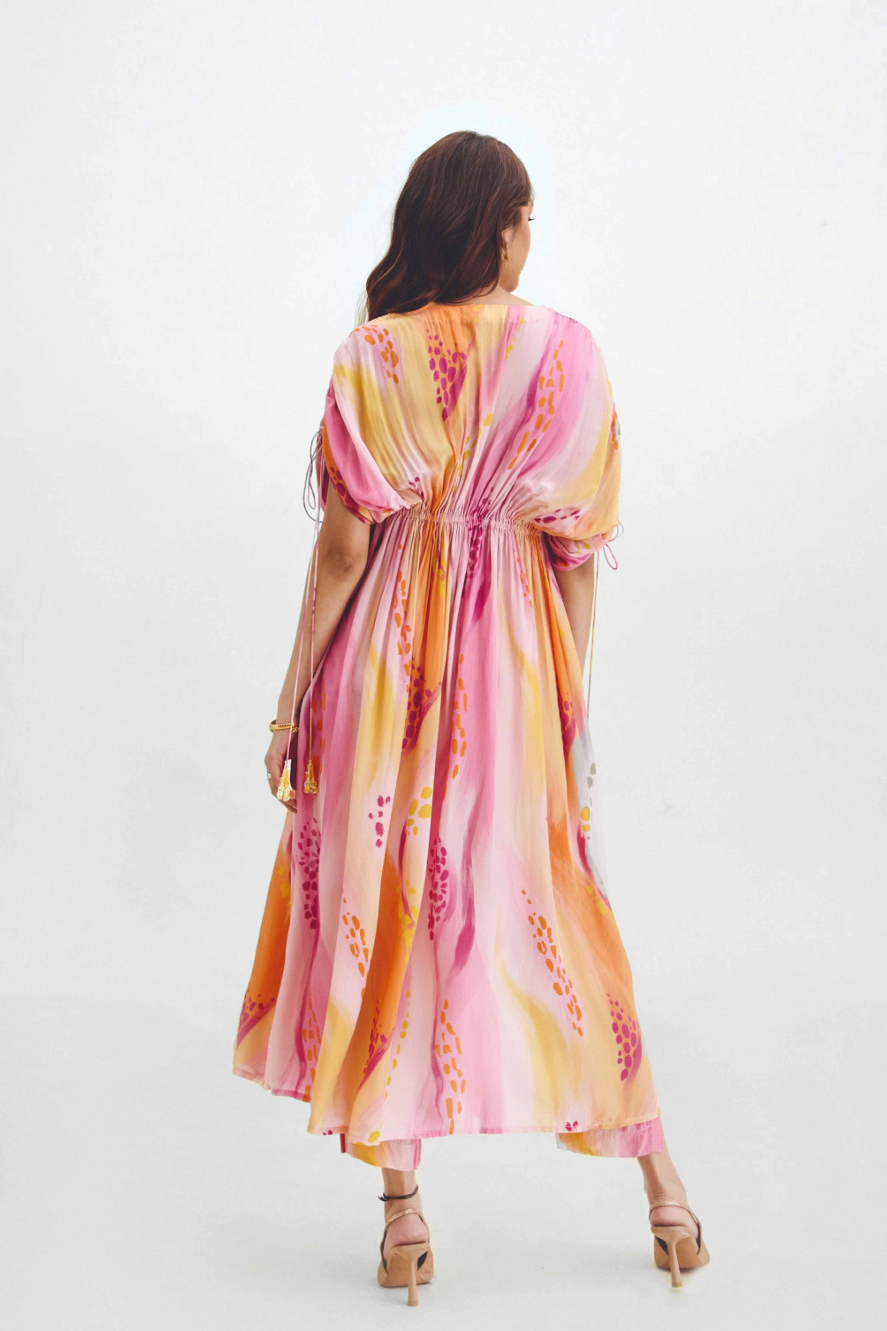 Pleated Tunic Narrow Pant Set In Mika