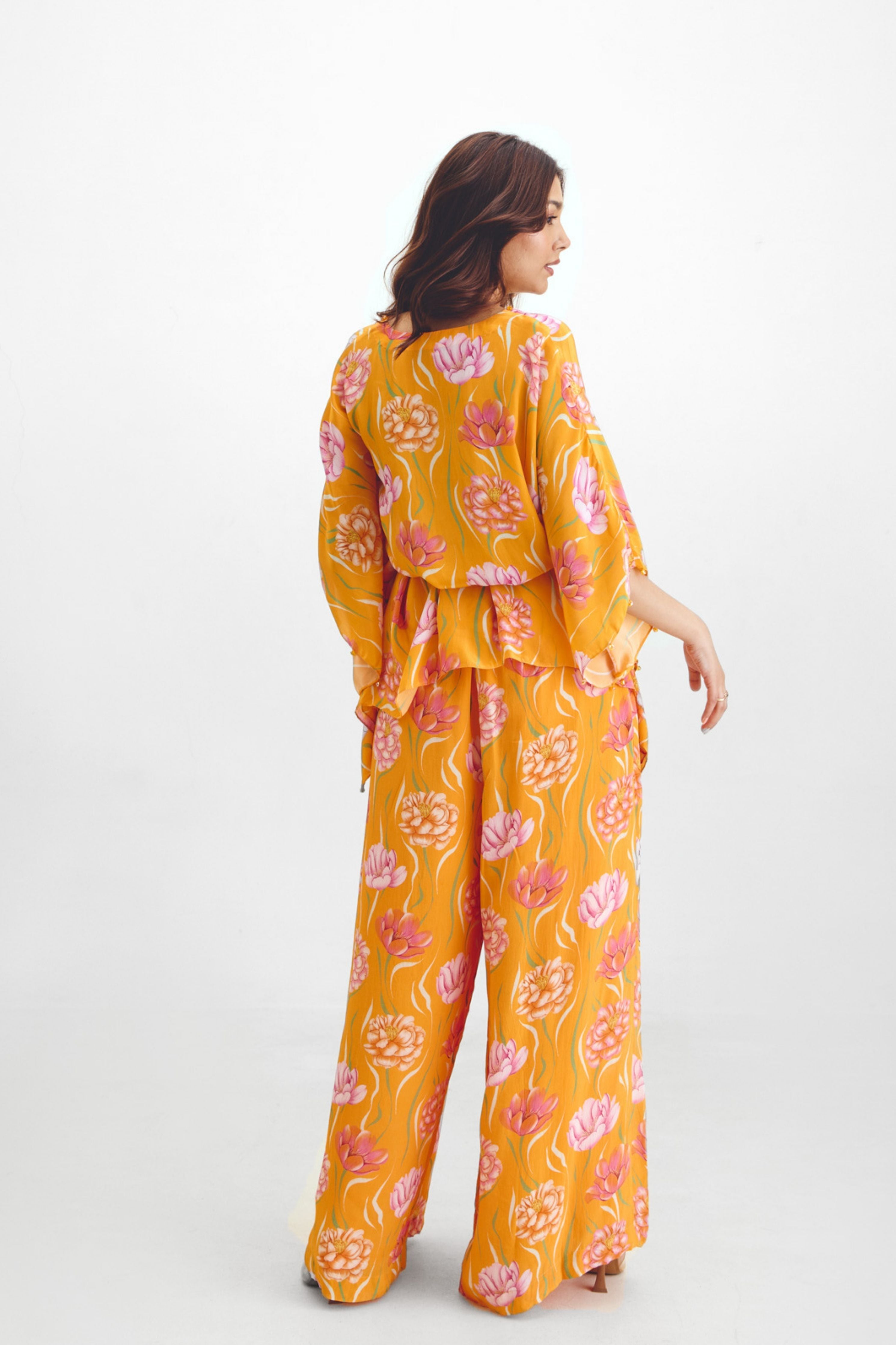 Kaftan Top  Flared Pant Co-ord Set In Avya