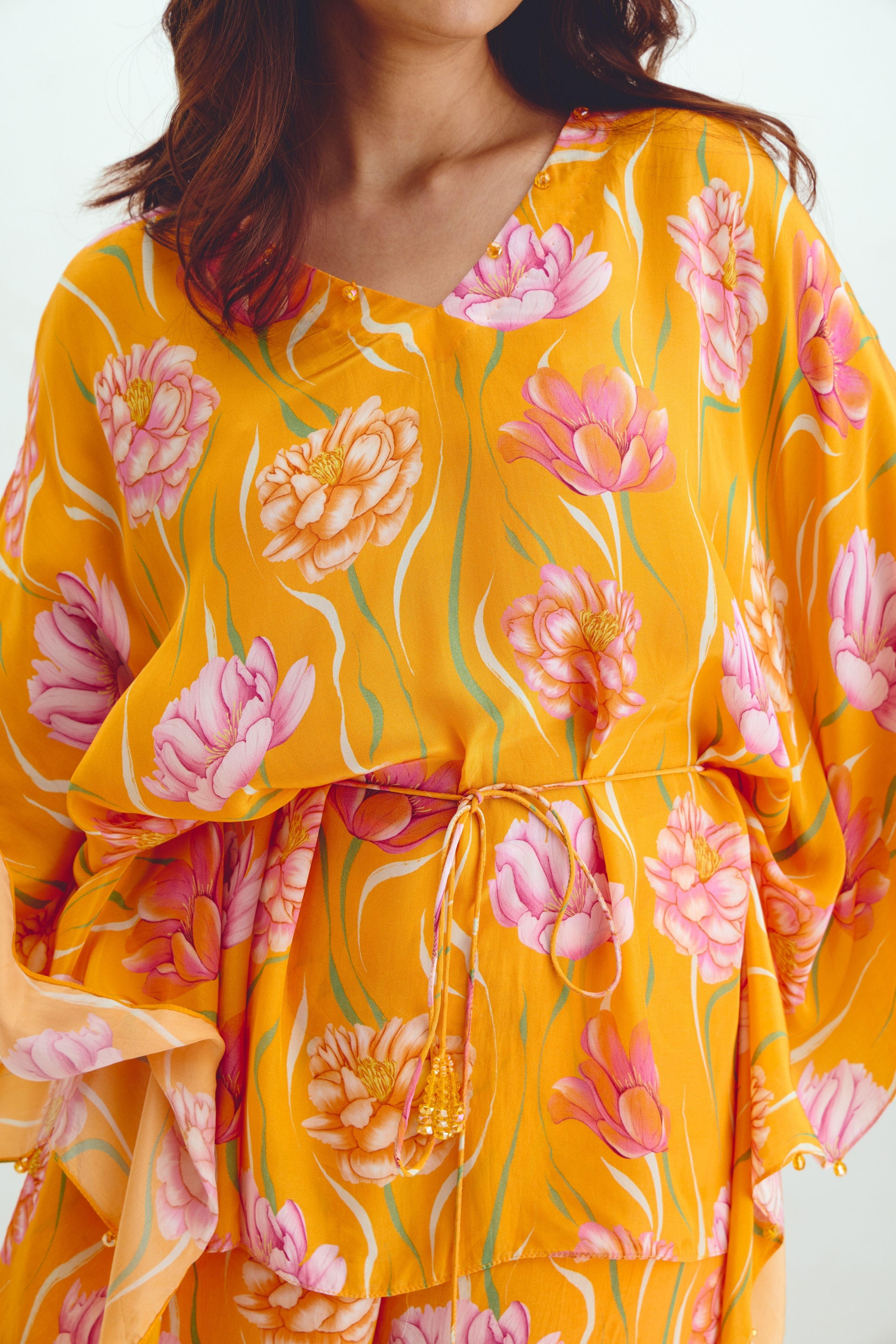 Kaftan Top  Flared Pant Co-ord Set In Avya