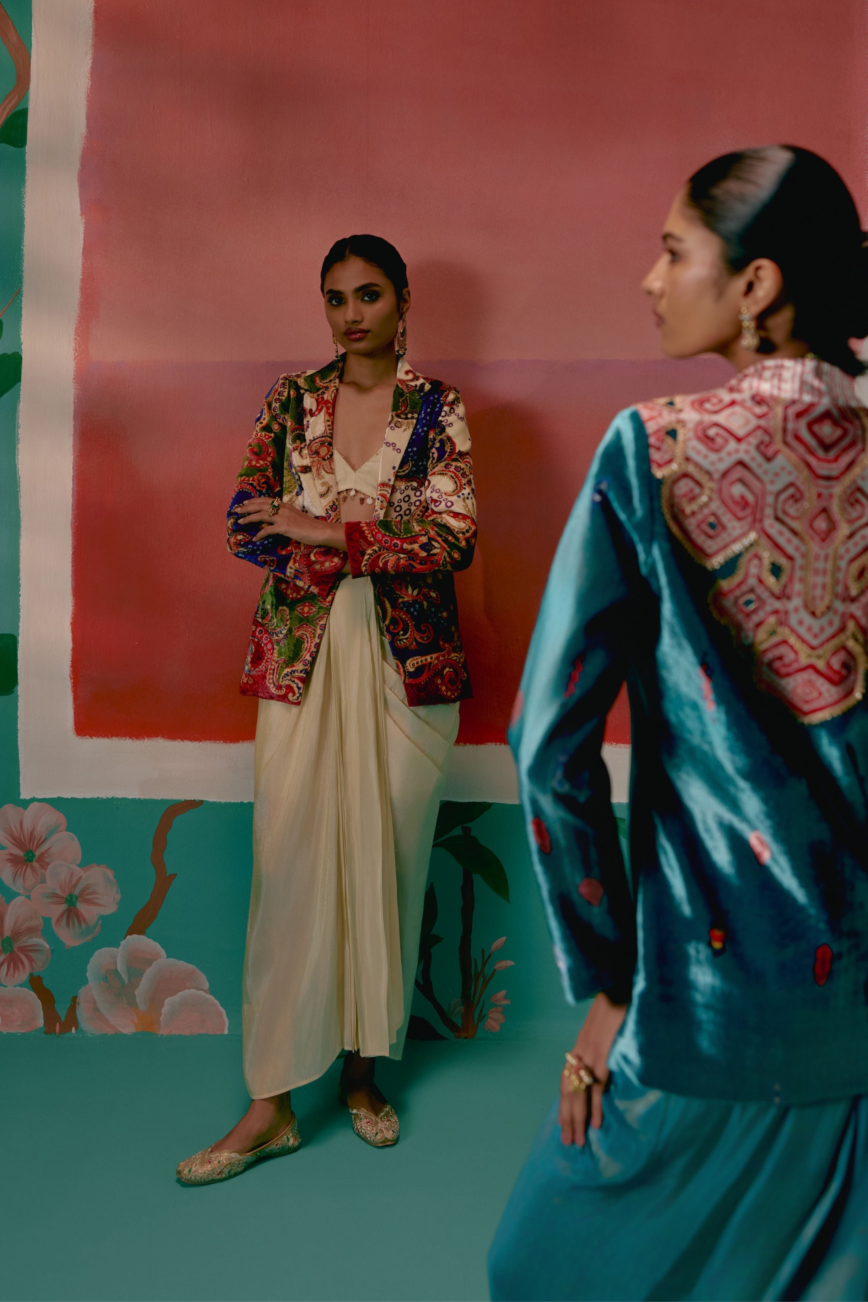 Paisley Blazer Dhoti Set