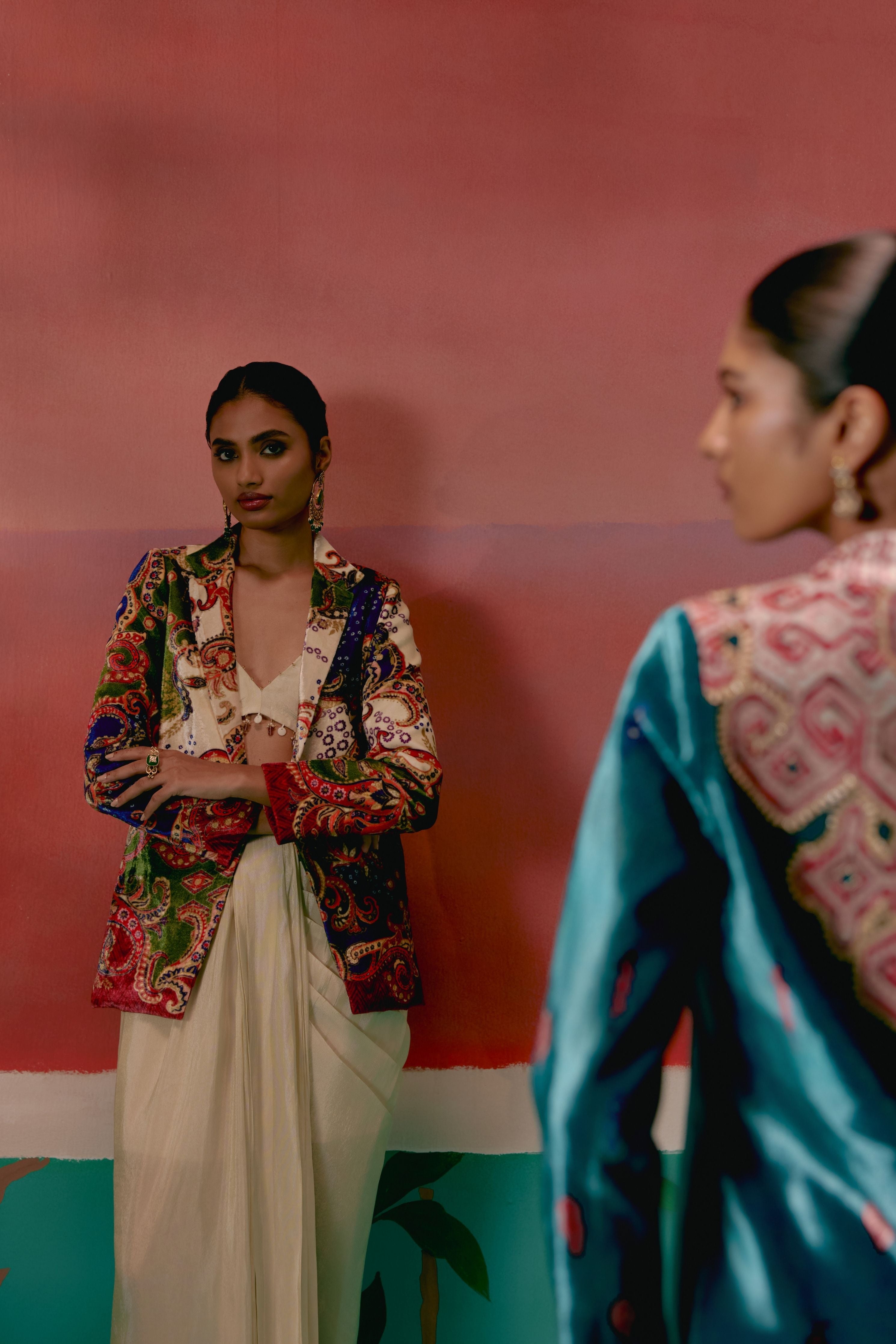 Paisley Blazer Dhoti Set