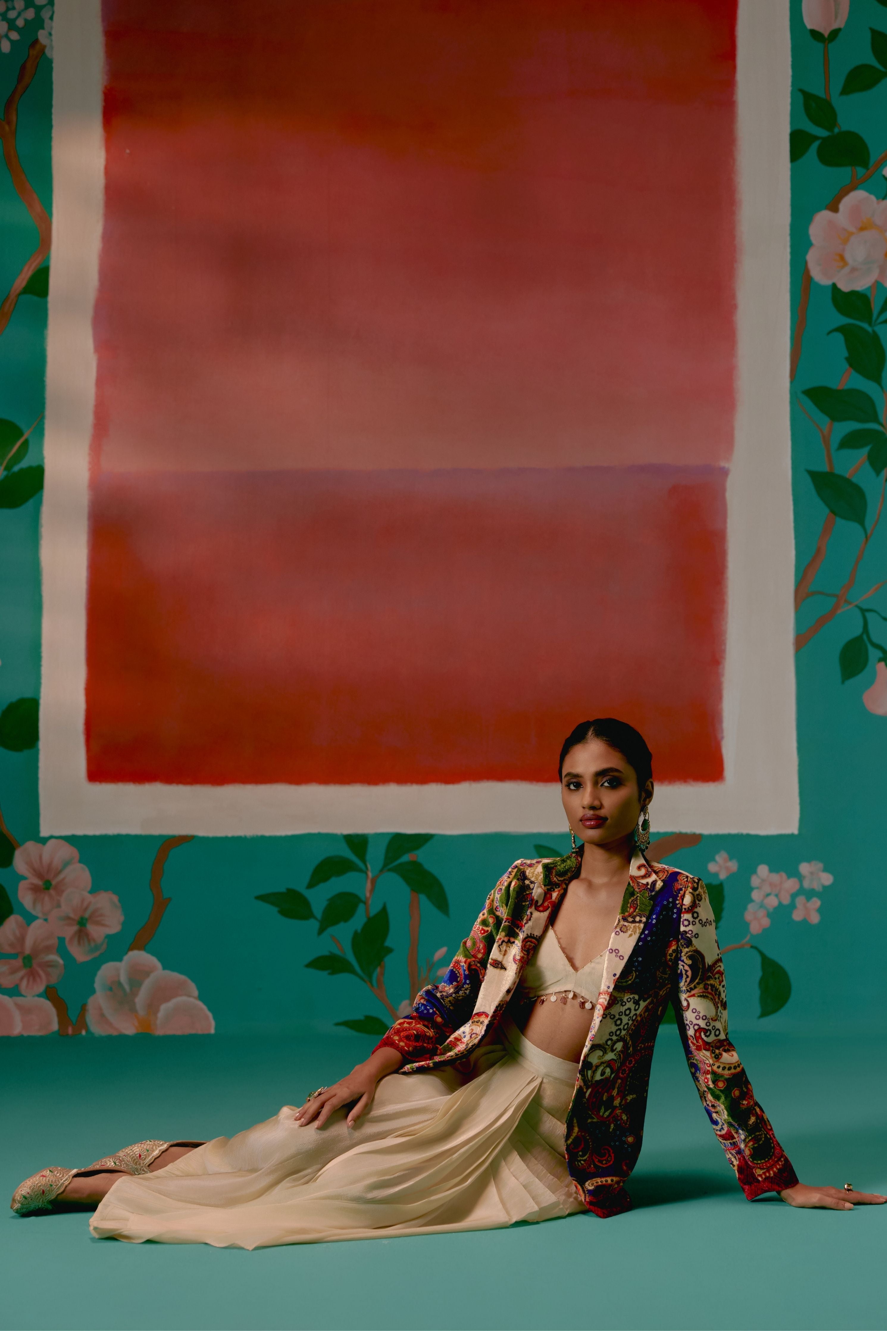 Paisley Blazer Dhoti Set