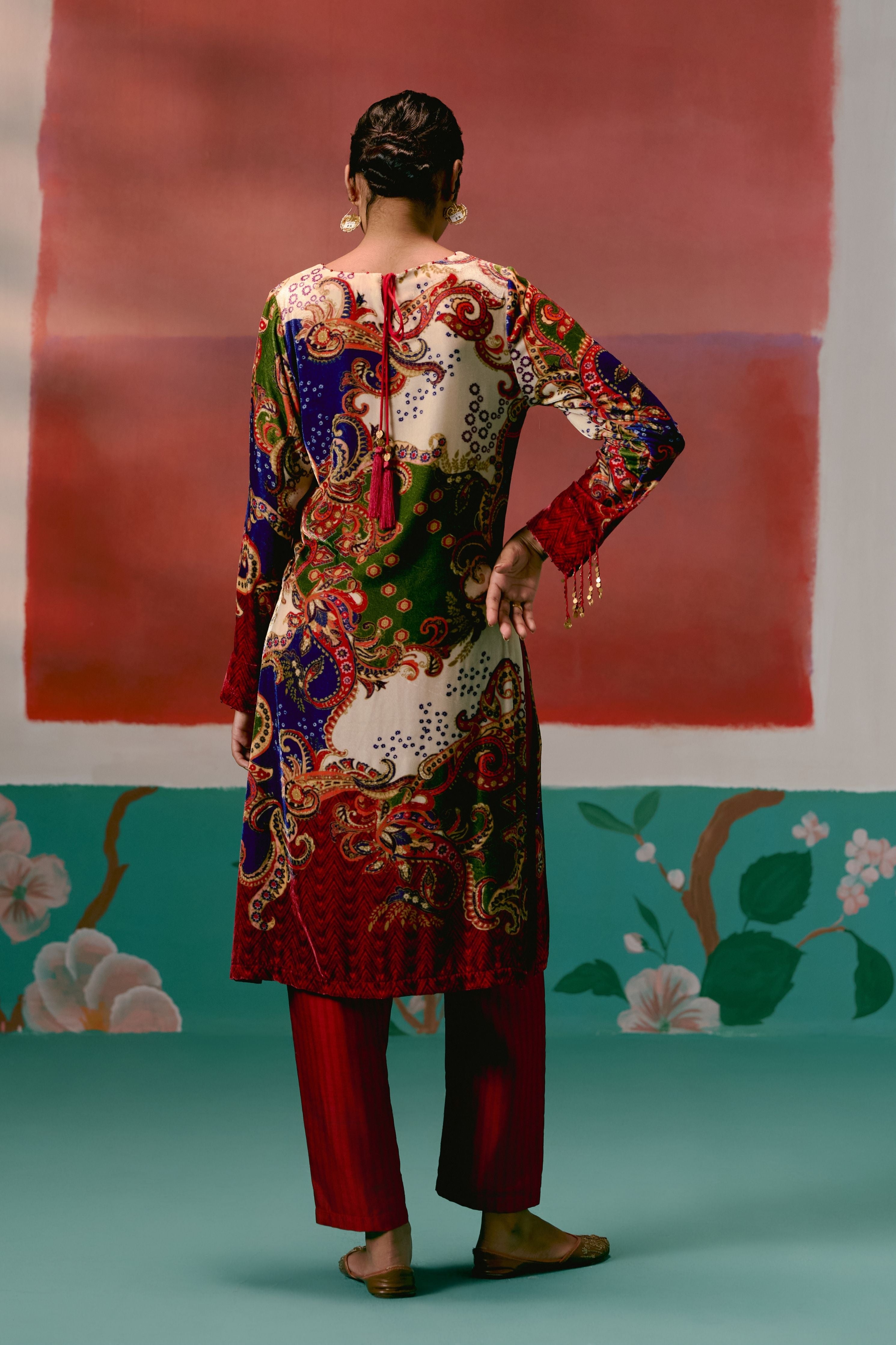 Paisley Velvet Kurta Set