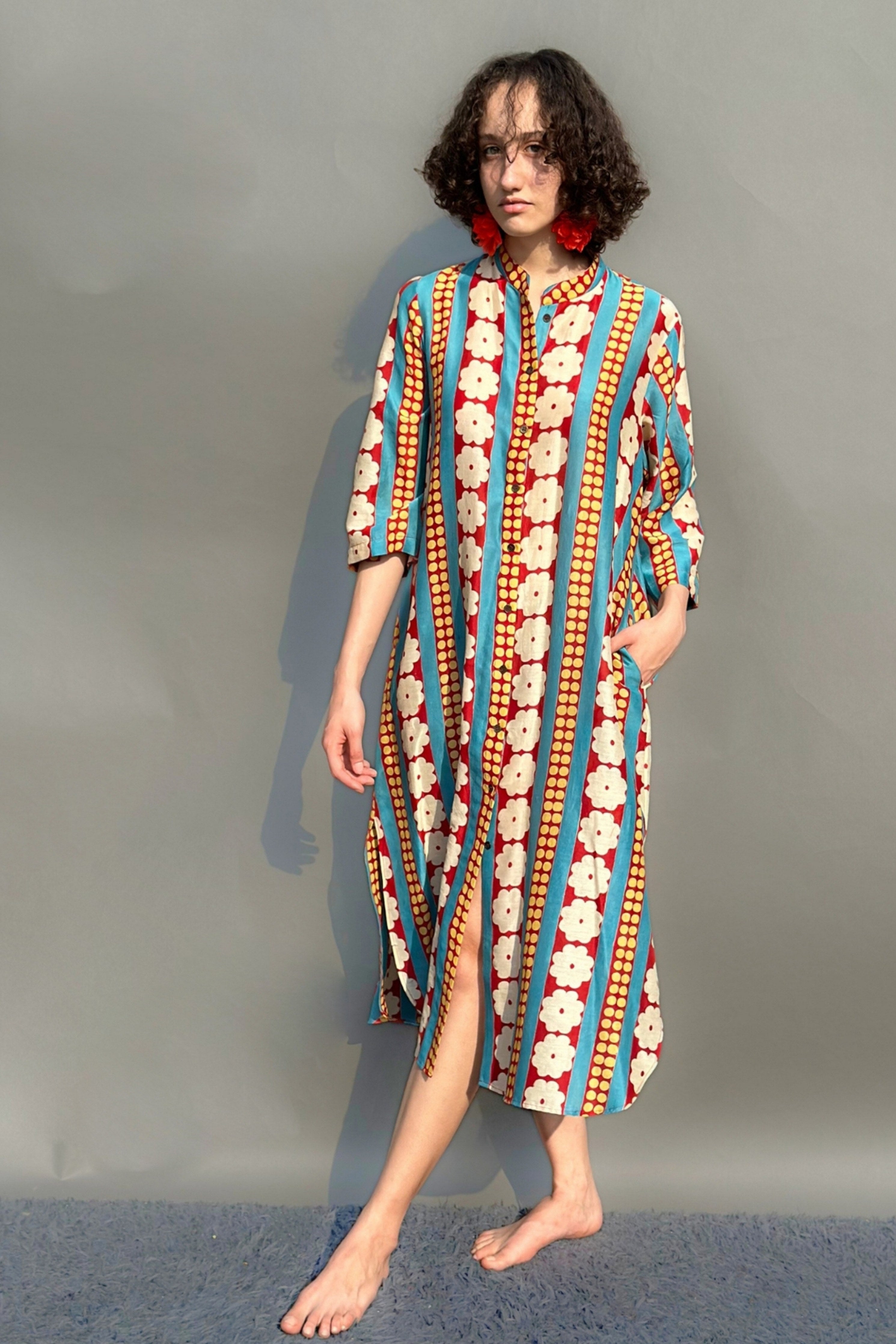 Panel Floral Tunic Dress