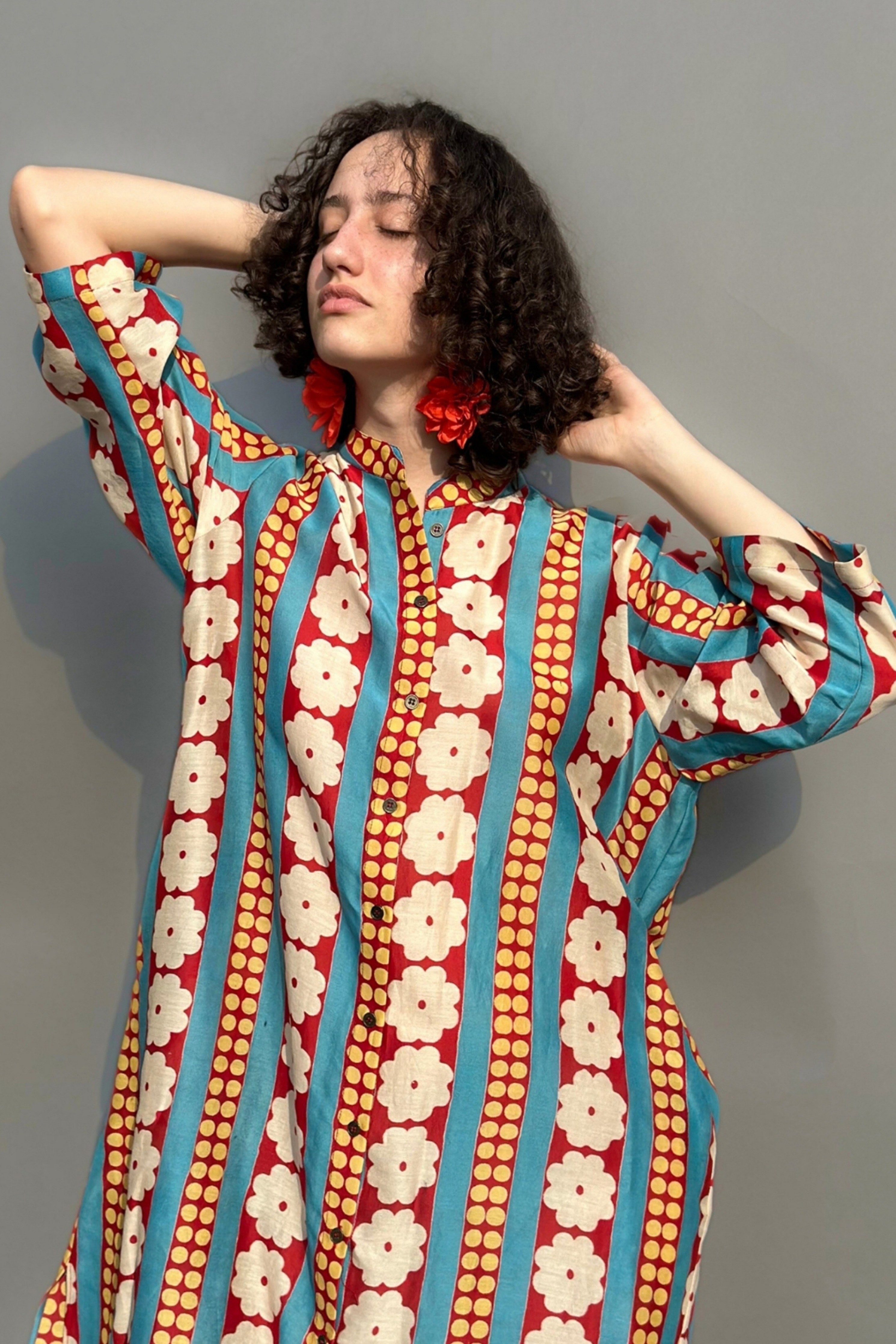 Panel Floral Tunic Dress