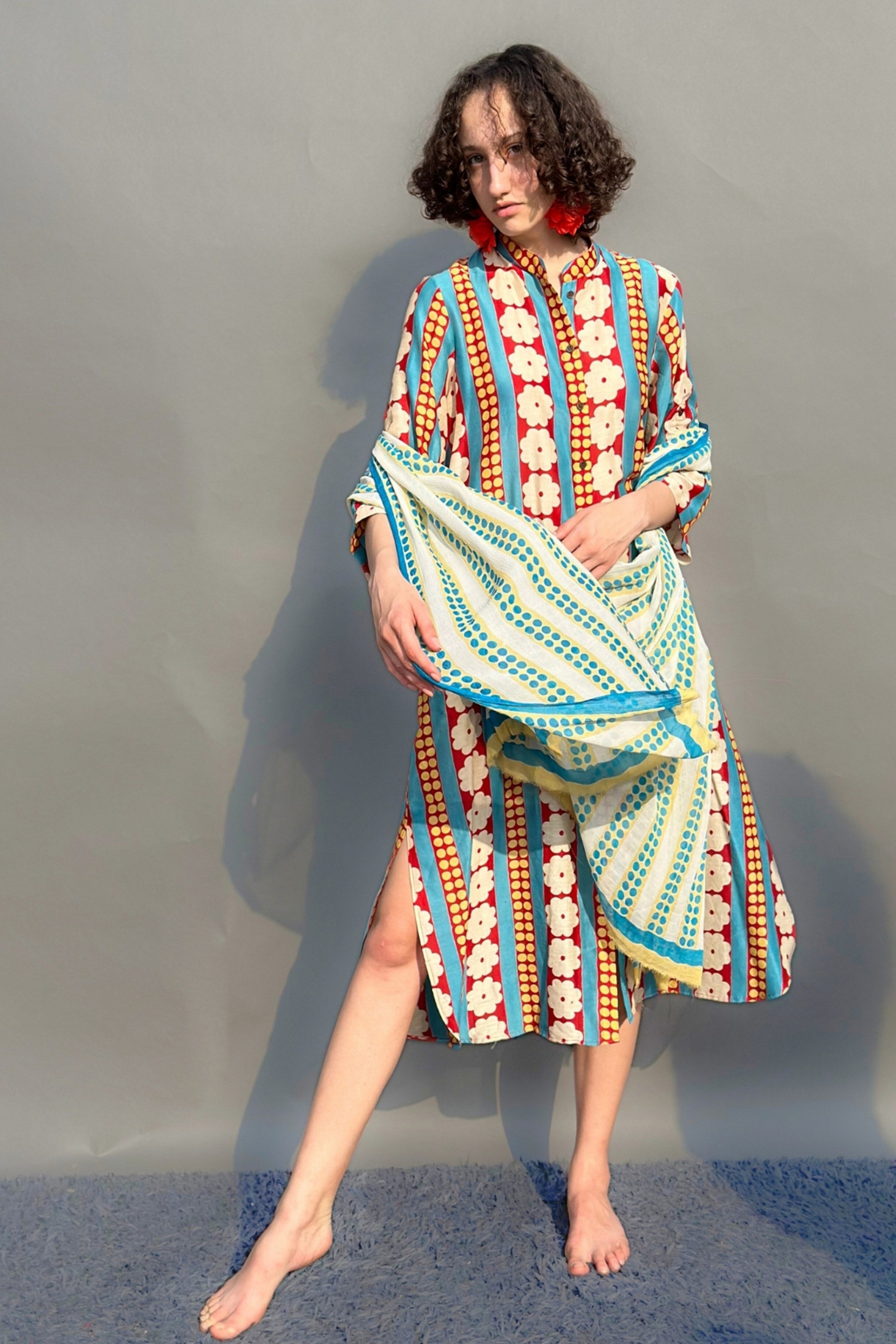 Panel Floral Tunic Dress