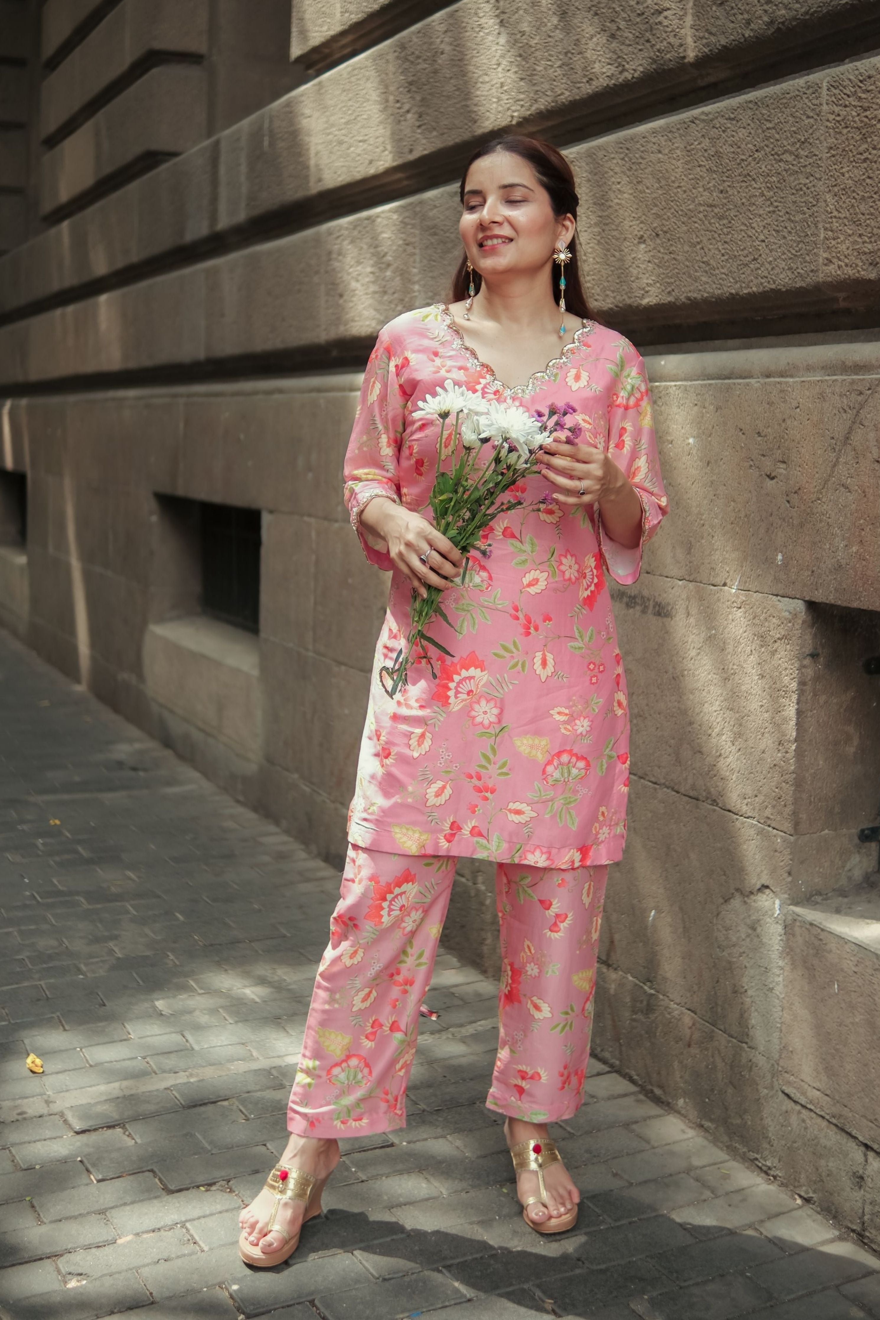 Peach Bloom Suit Set